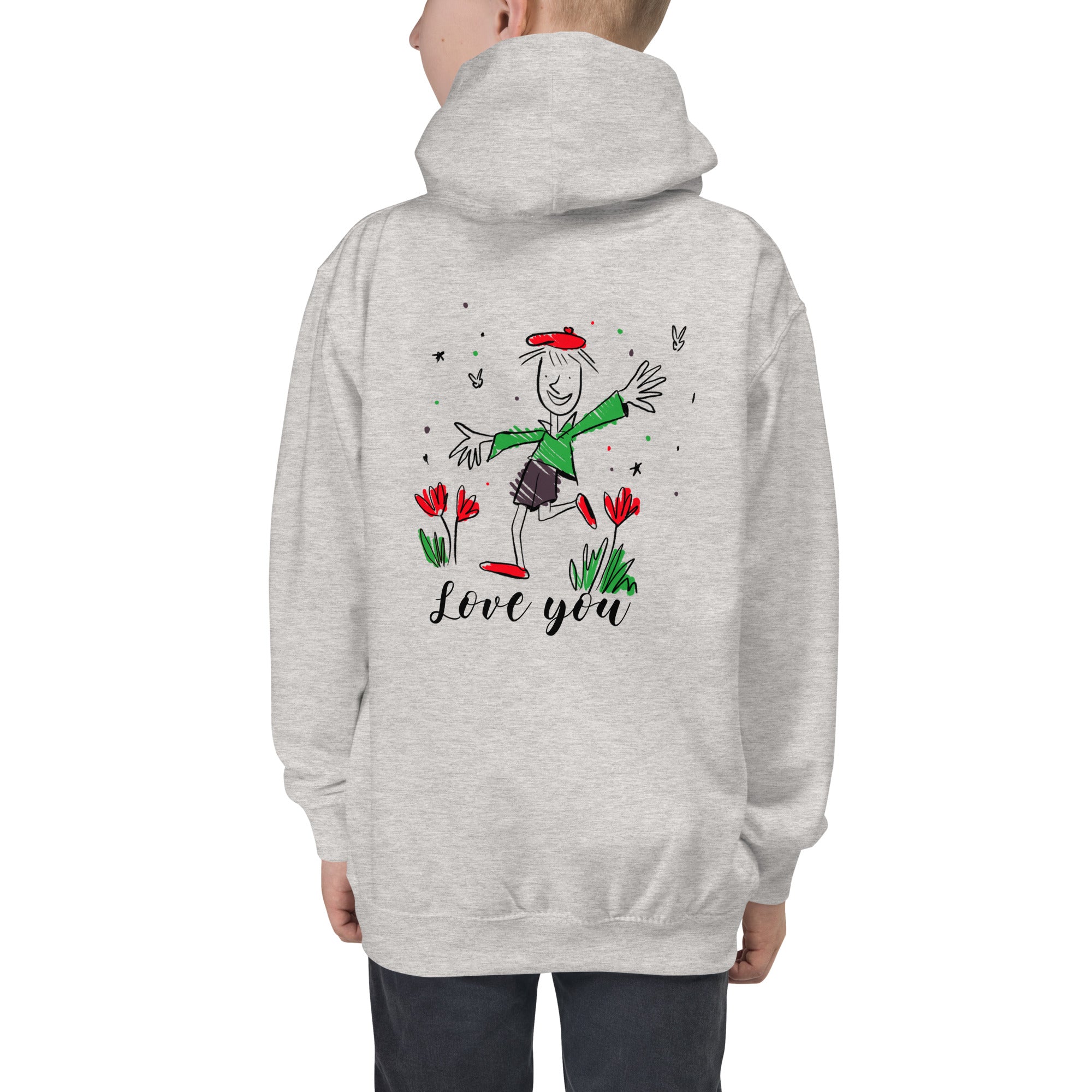 Love you - Kids Hoodie (back print)