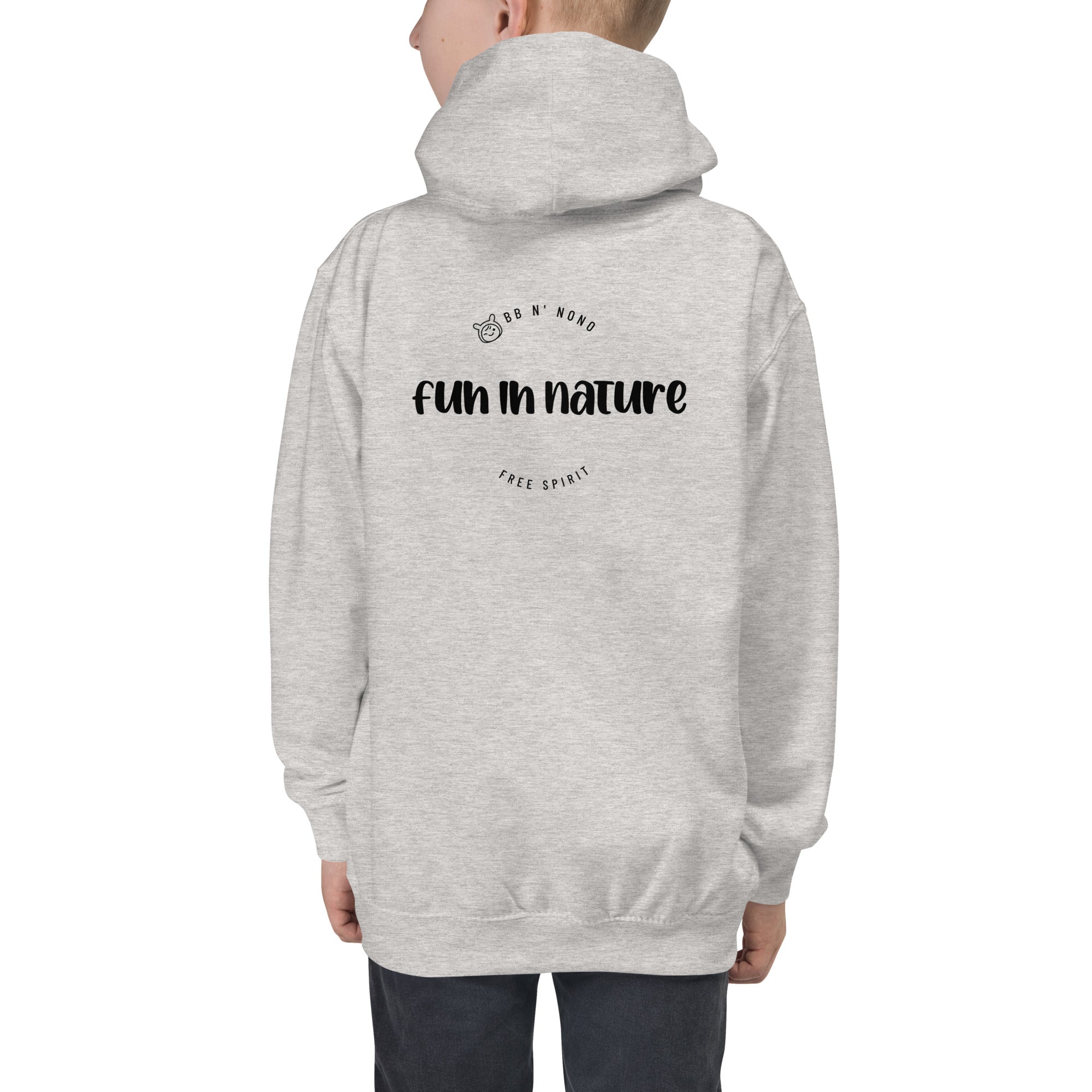 Fun in nature with logo - Kids Hoodie (back print)