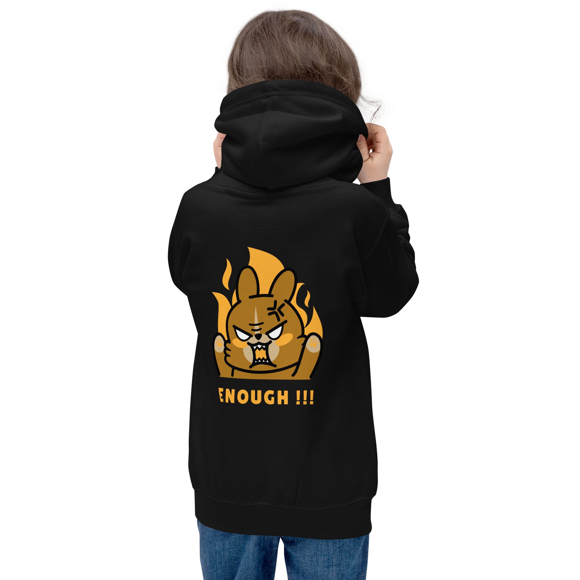 Enough!! - Kids Hoodie (back print)