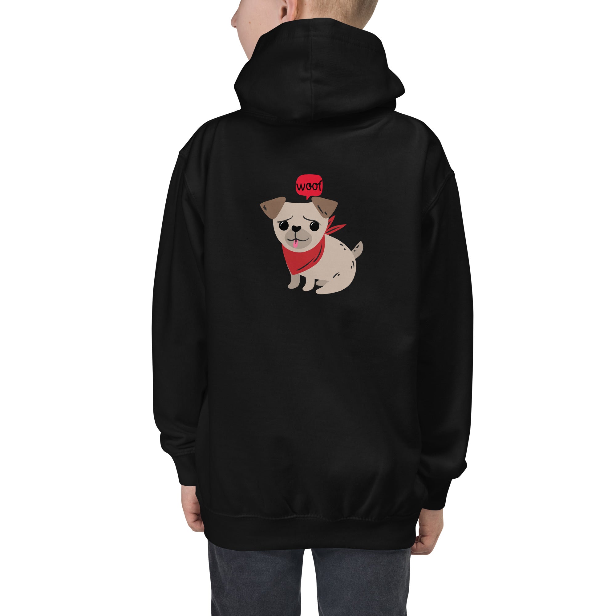 Woof V2 - Kids Hoodie (back print)