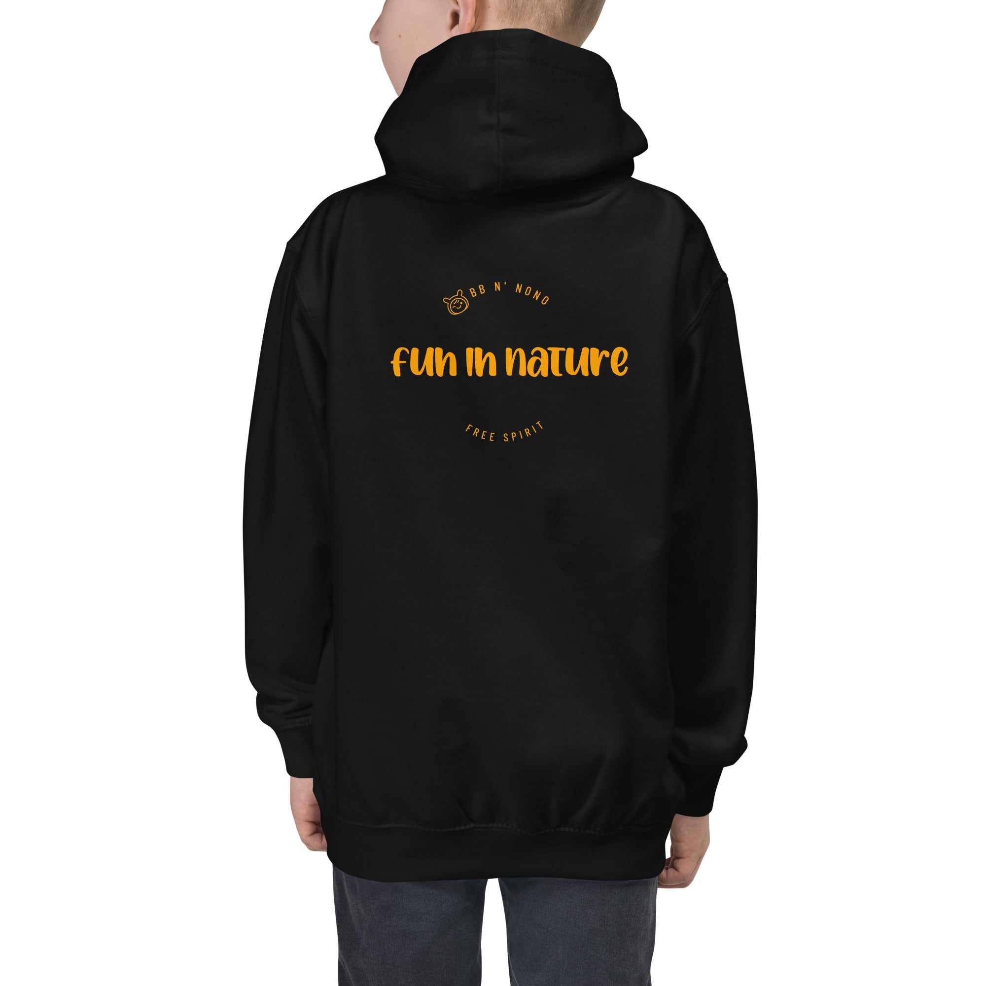 Fun in nature with logo - Kids Hoodie (back print)