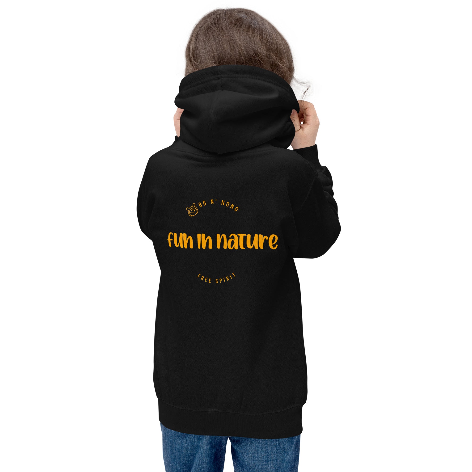 Fun in nature with logo - Kids Hoodie (back print)