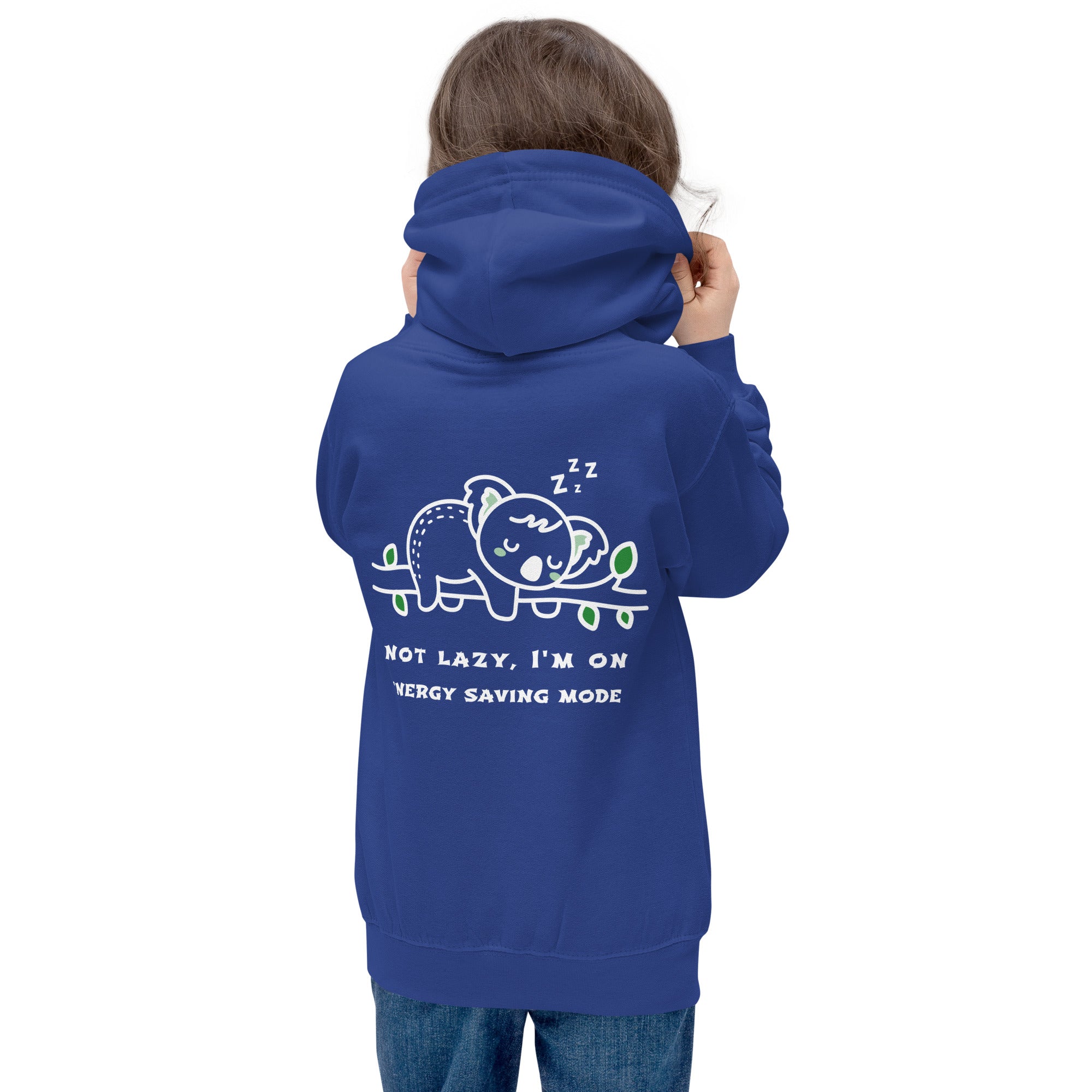 Not lazy, I'm on energy saving mode - Kids Hoodie (back print)