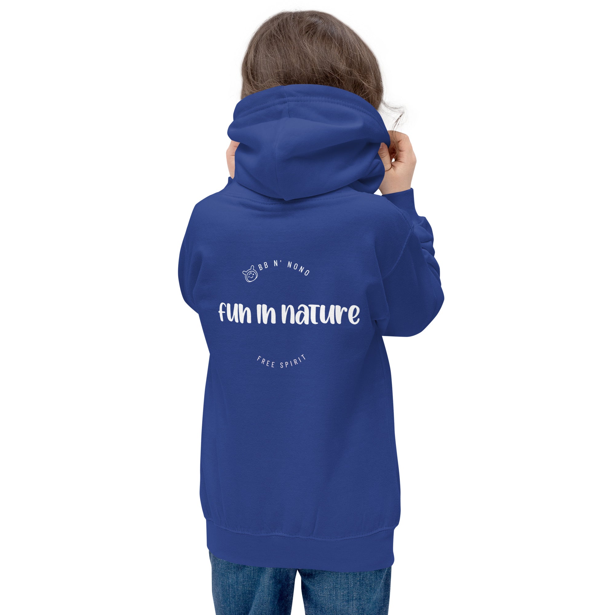 Fun in nature with logo - Kids Hoodie (back print)