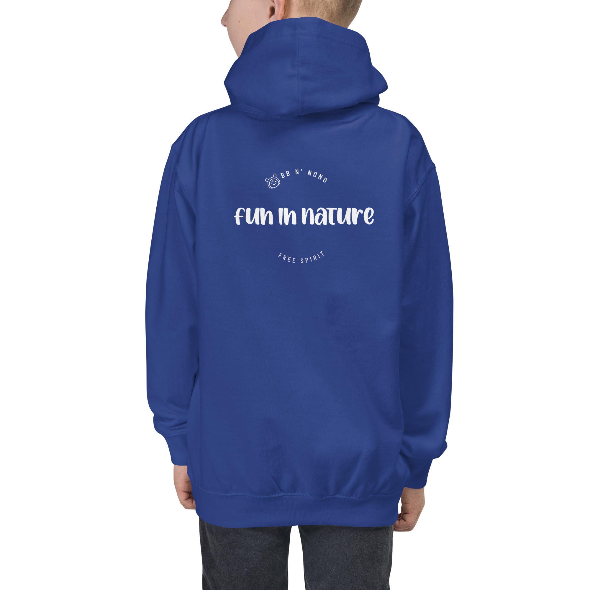 Fun in nature with logo - Kids Hoodie (back print)