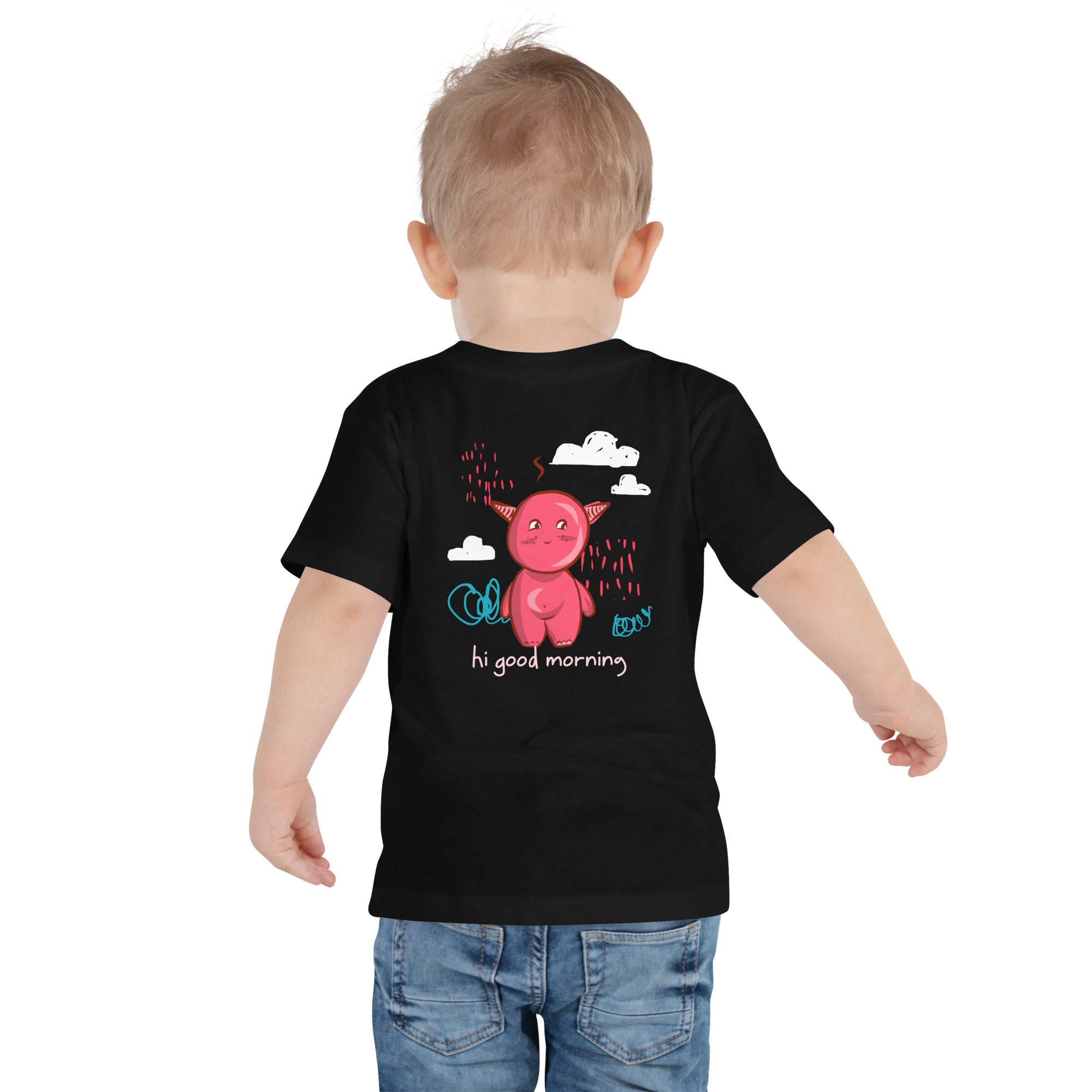 Cute little monster - Toddler Short Sleeve Tee (back print)