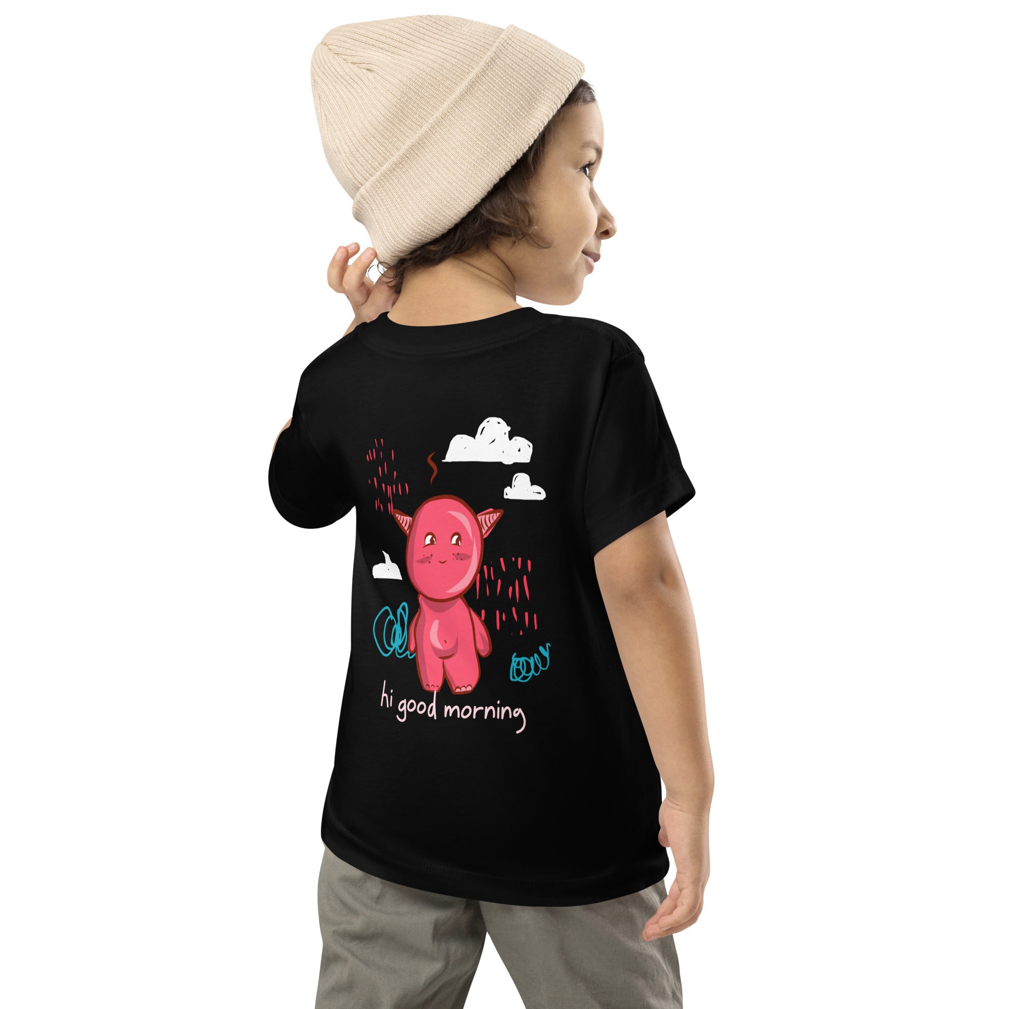 Cute little monster - Toddler Short Sleeve Tee (back print)