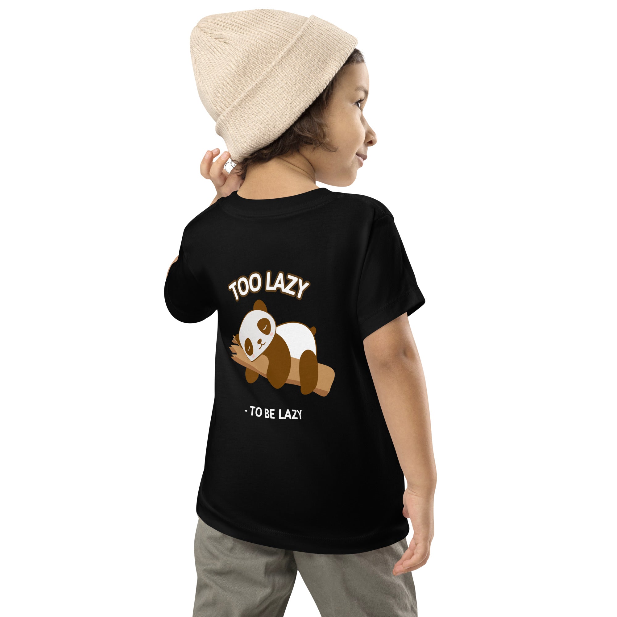 Too lazy to be lazy - Toddler Short Sleeve Tee (back print)