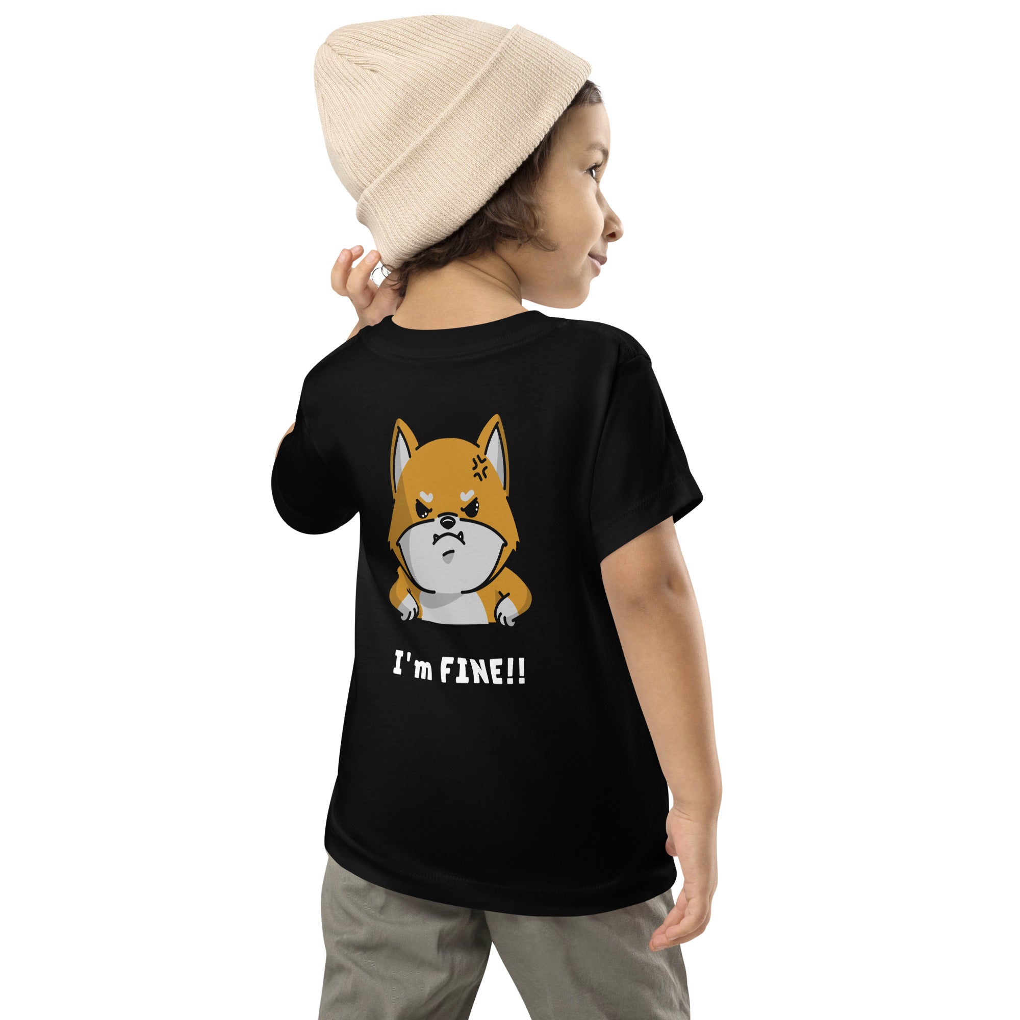 I'm fine - Toddler Short Sleeve Tee (back print)