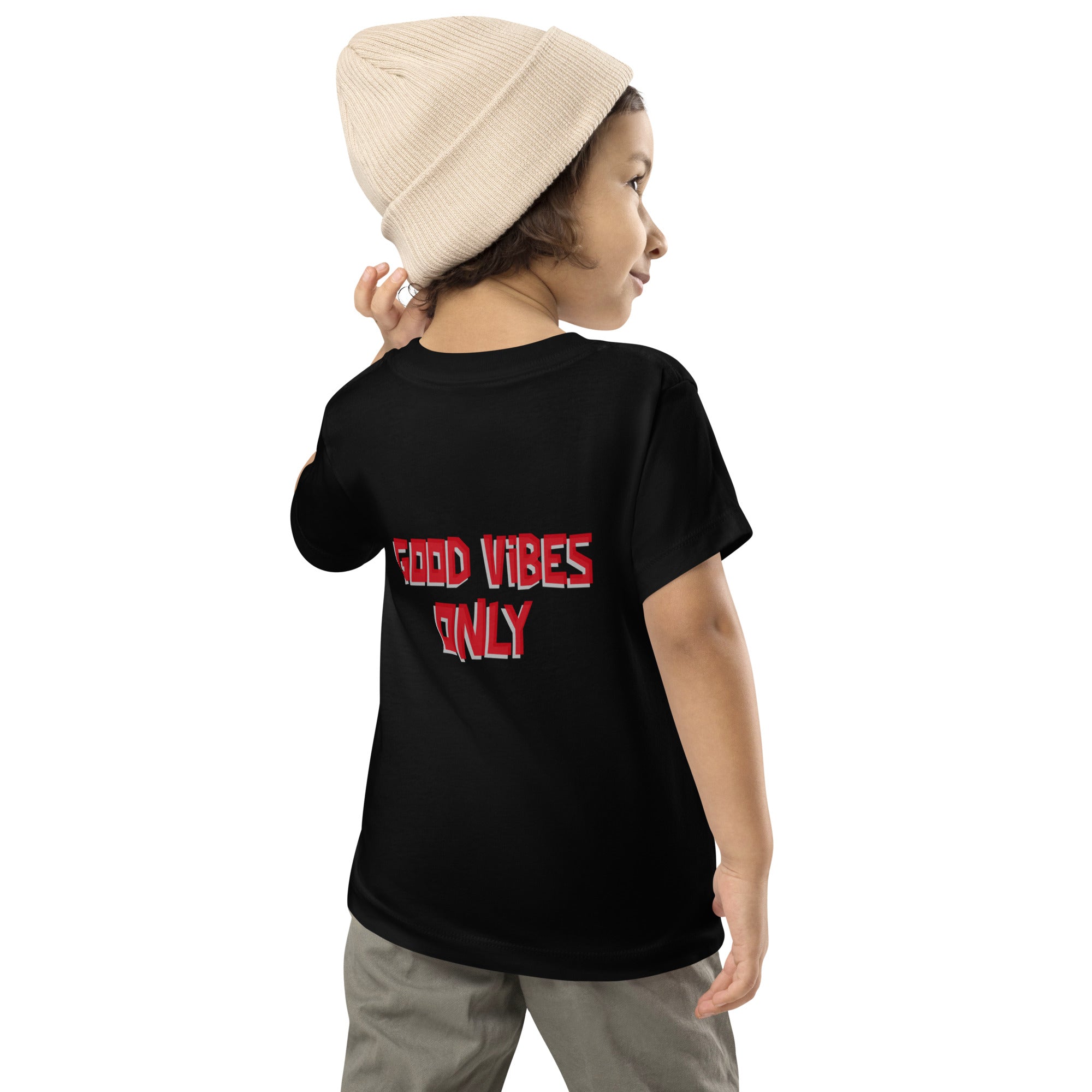 Good vibes only - Toddler Short Sleeve Tee (back print)