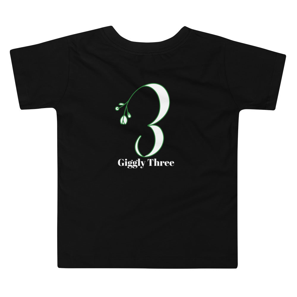 Giggly Three - Toddler Short Sleeve Tee (back print)