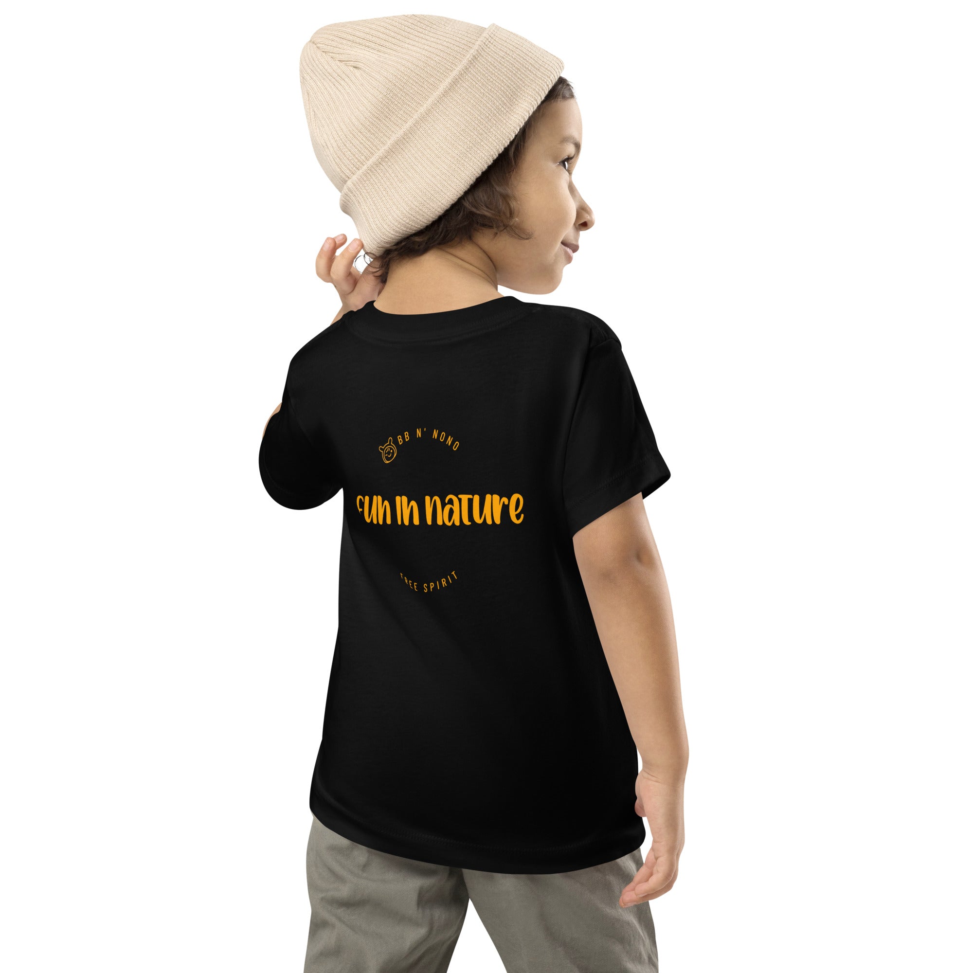 Fun in nature with logo - Toddler Short Sleeve Tee (back print)