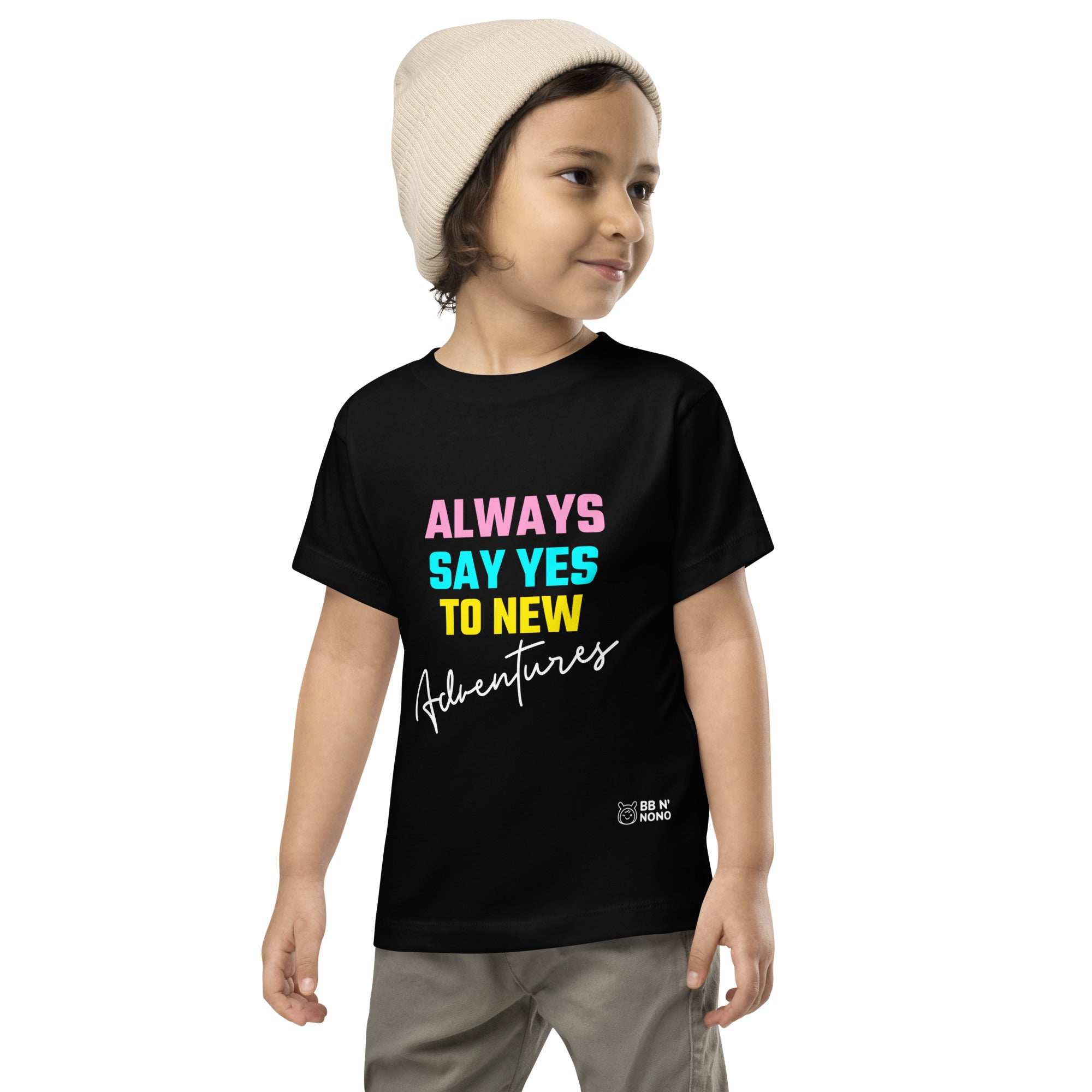 Always say yes to new, adventurer - Toddler Short Sleeve Tee