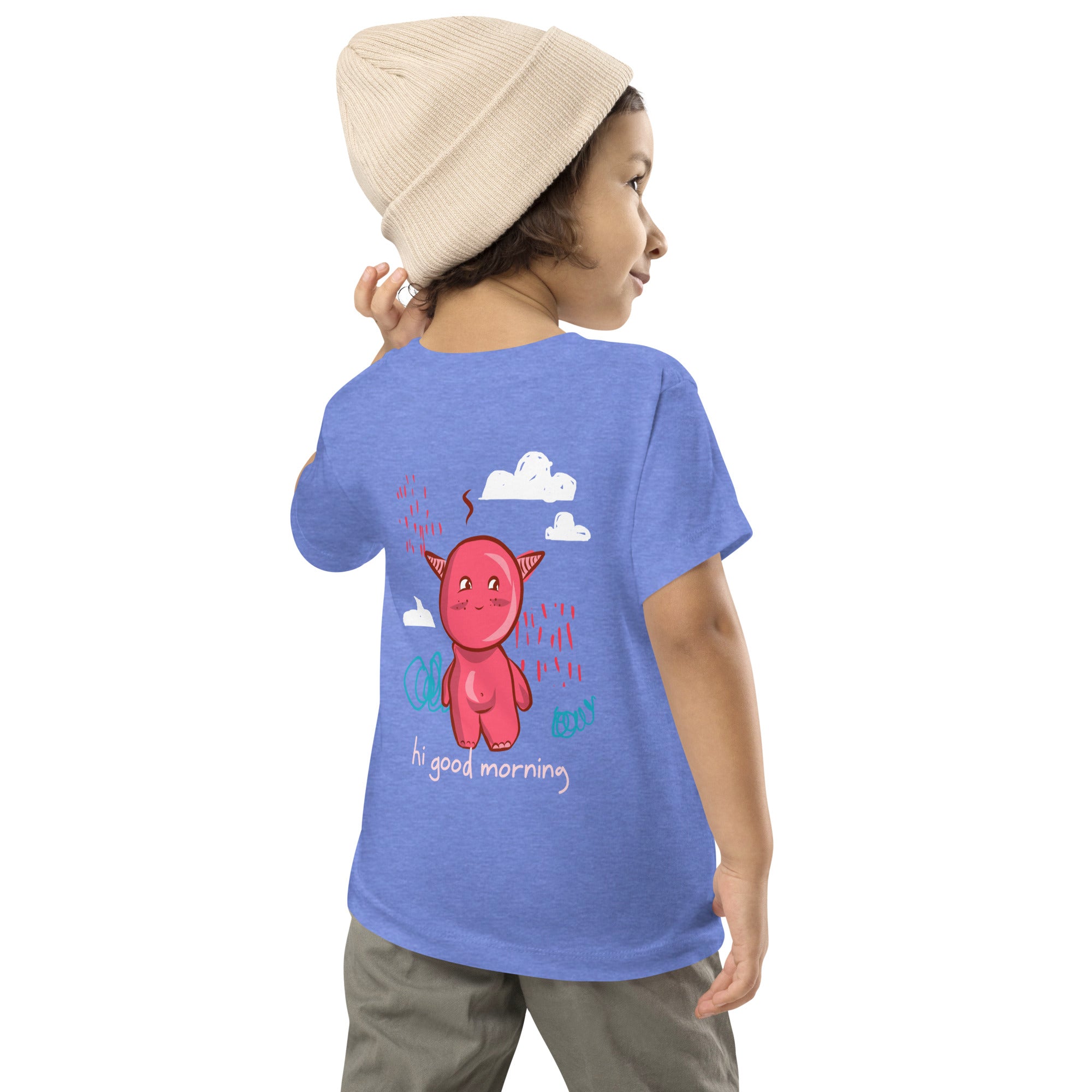 Cute little monster - Toddler Short Sleeve Tee (back print)