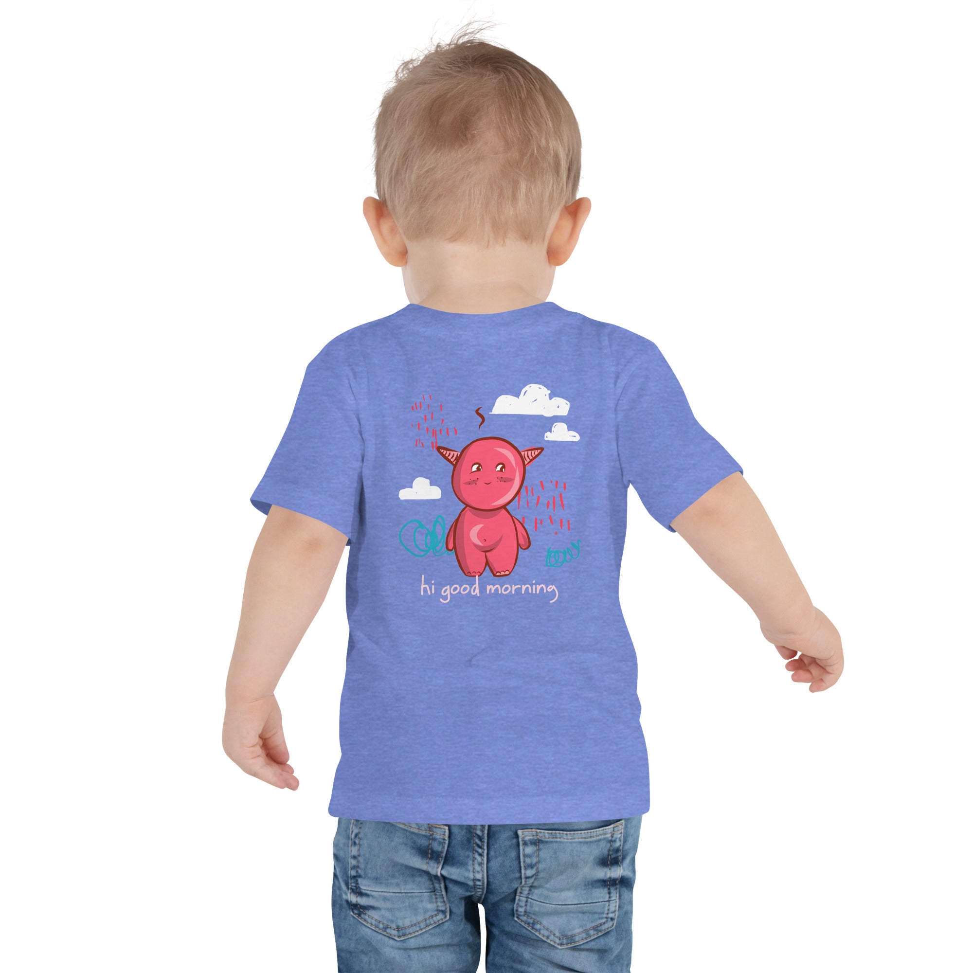 Cute little monster - Toddler Short Sleeve Tee (back print)