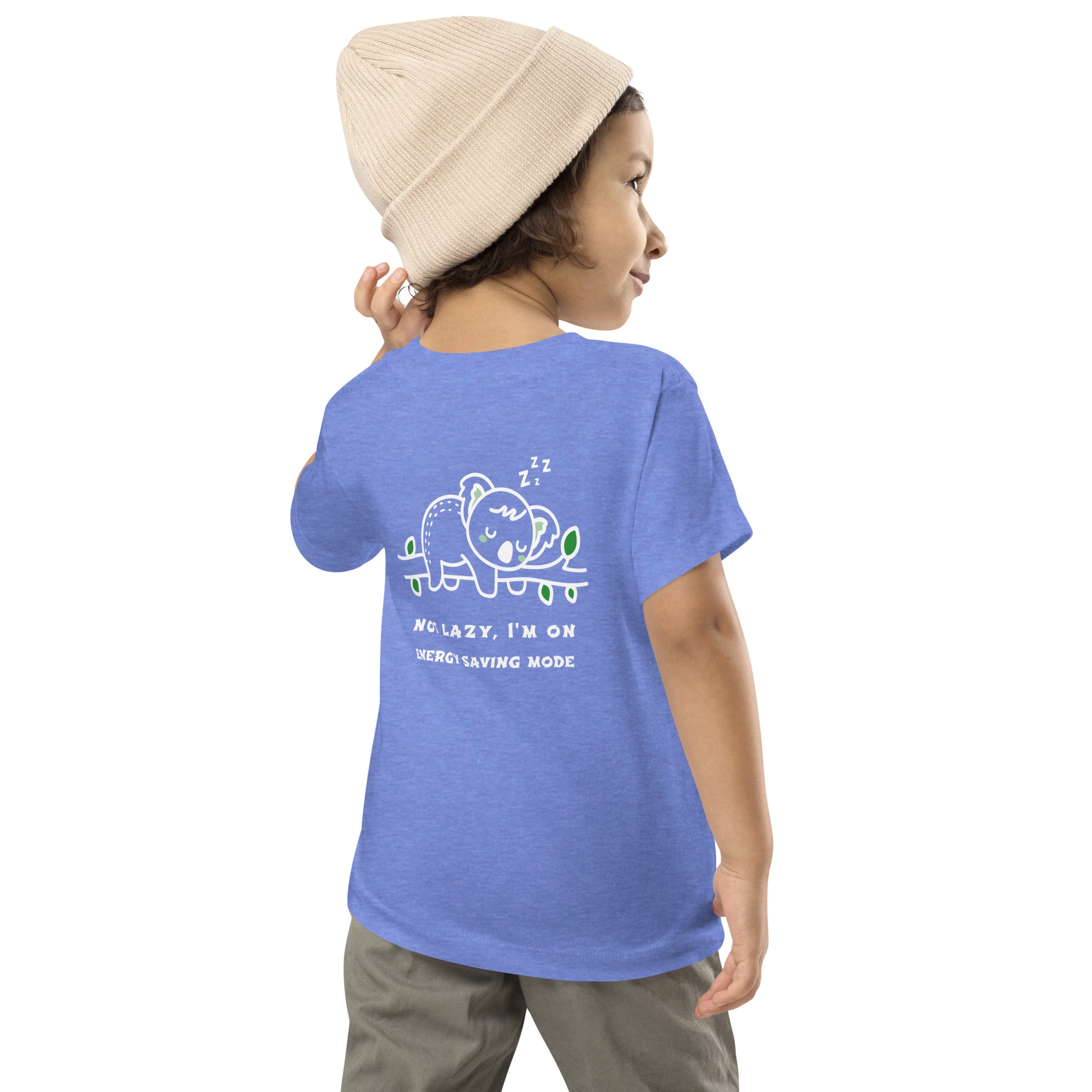 Not lazy, I'm on energy saving mode - Toddler Short Sleeve Tee (back print)