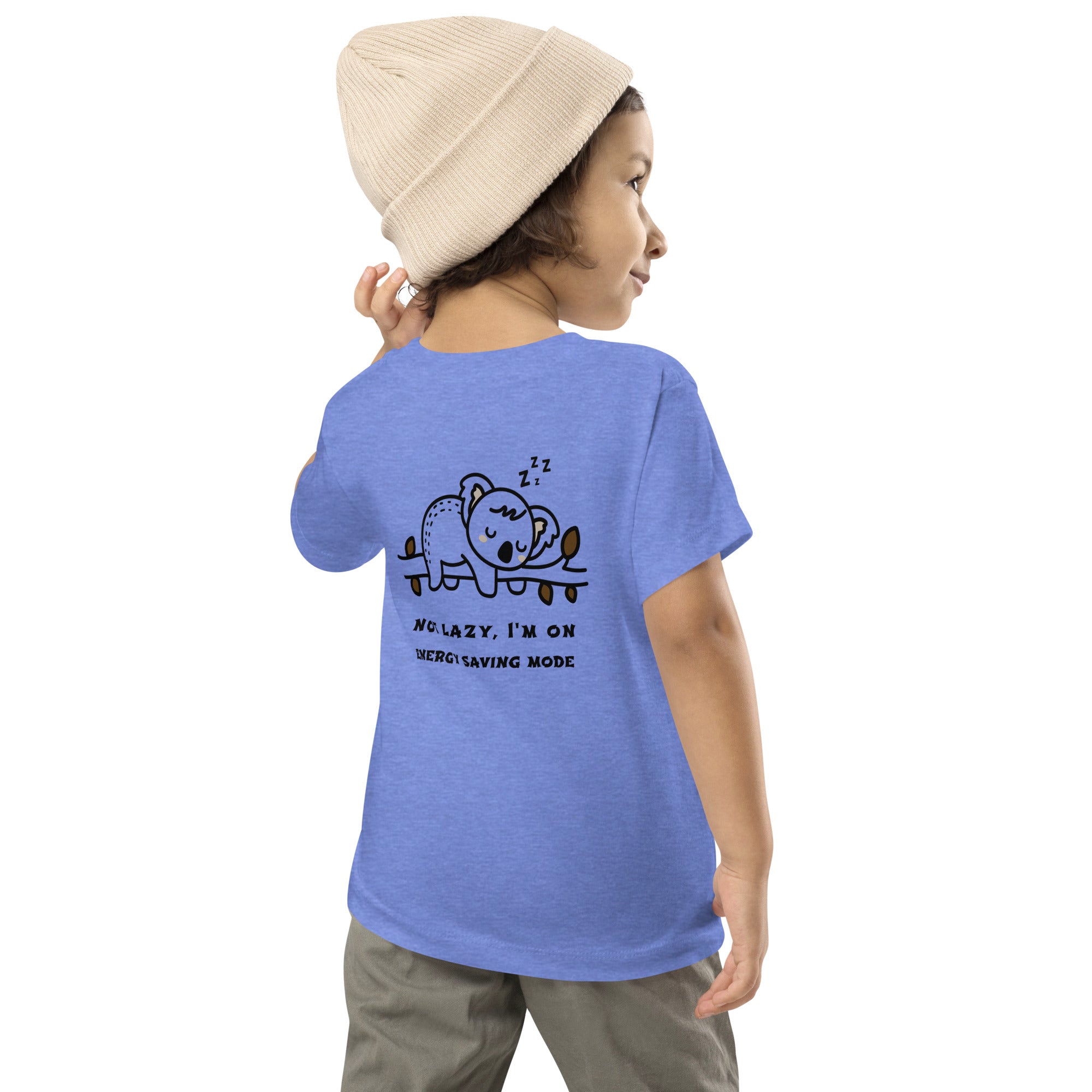 Not lazy, I'm on energy saving mode - Toddler Short Sleeve Tee (back print)