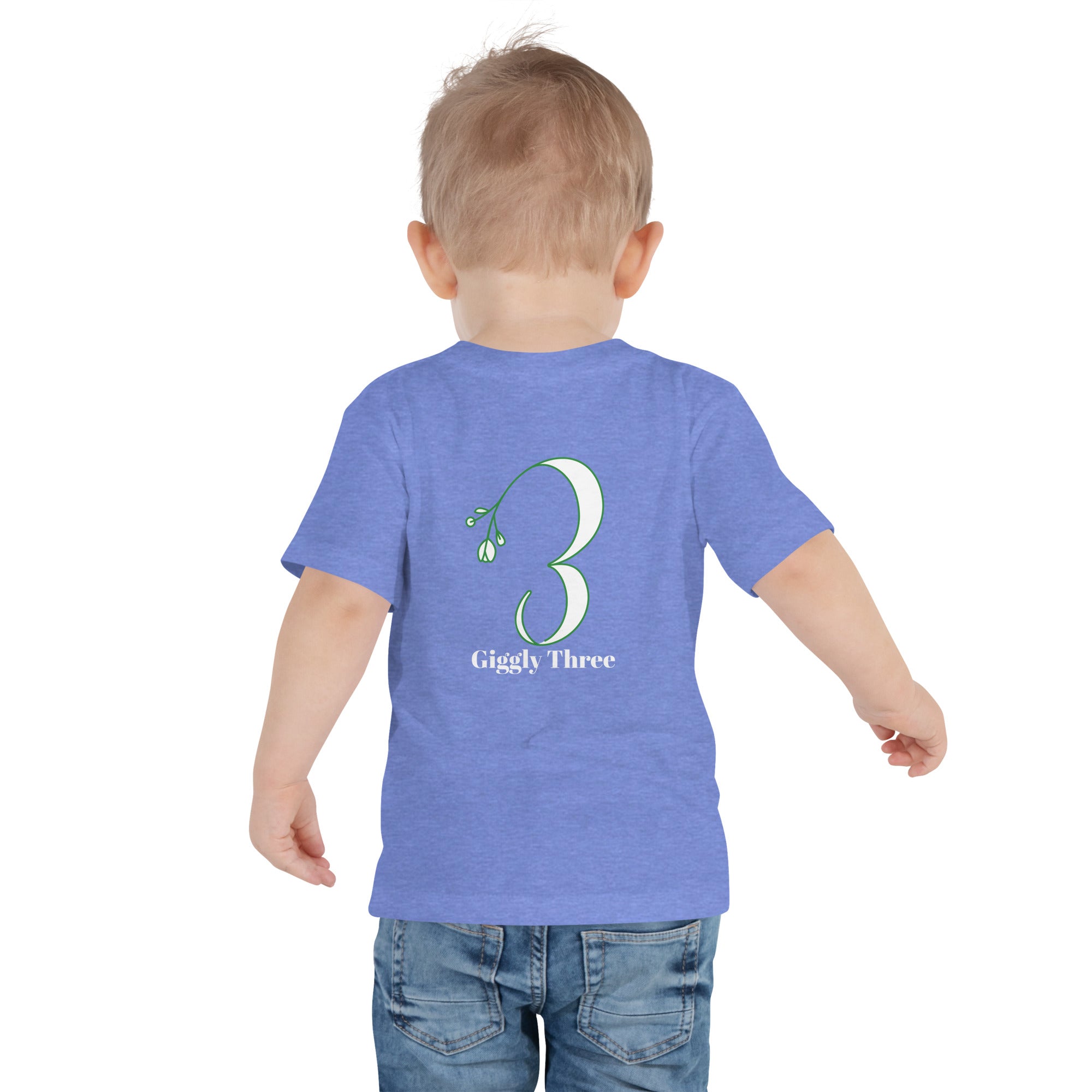 Giggly Three - Toddler Short Sleeve Tee (back print)