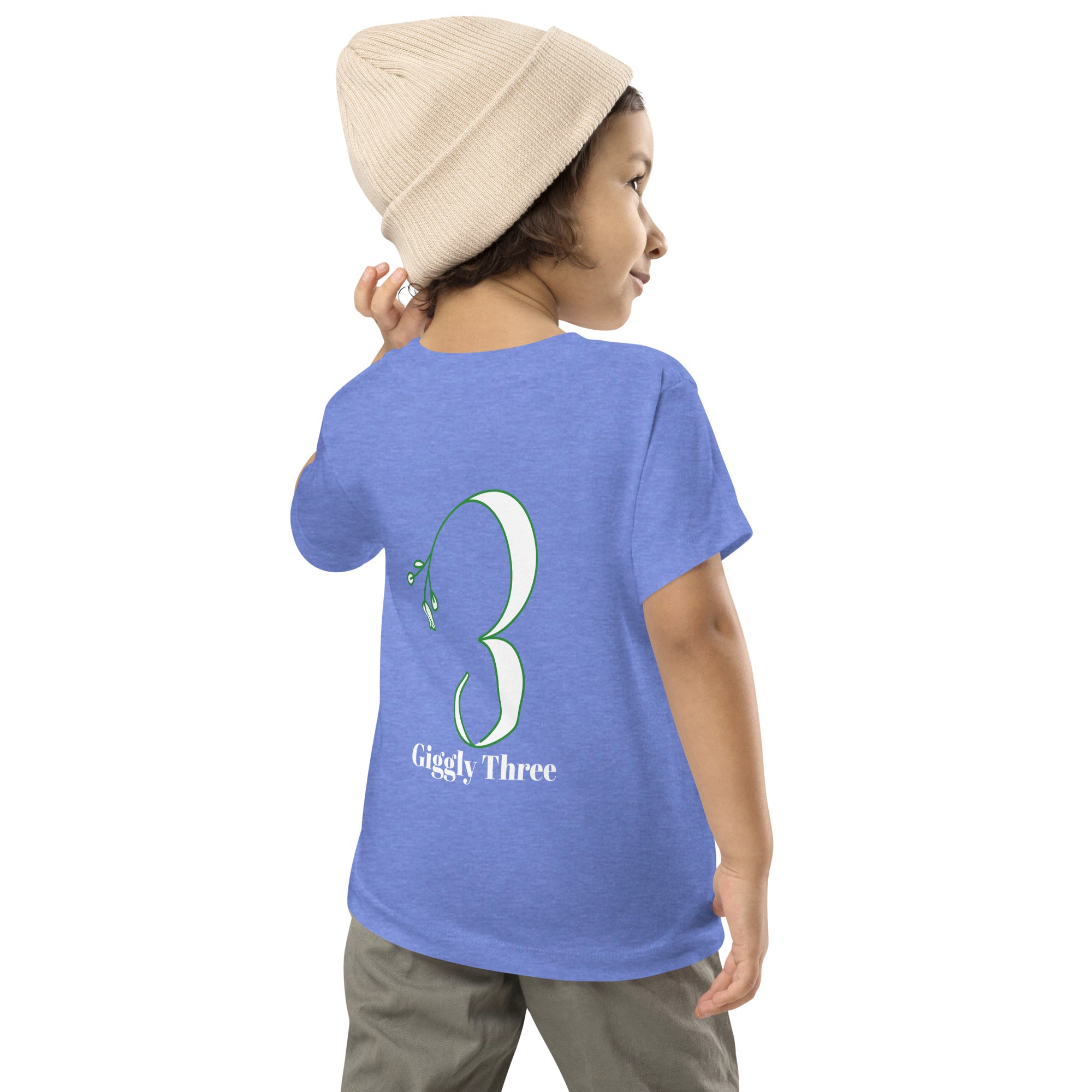 Giggly Three - Toddler Short Sleeve Tee (back print)