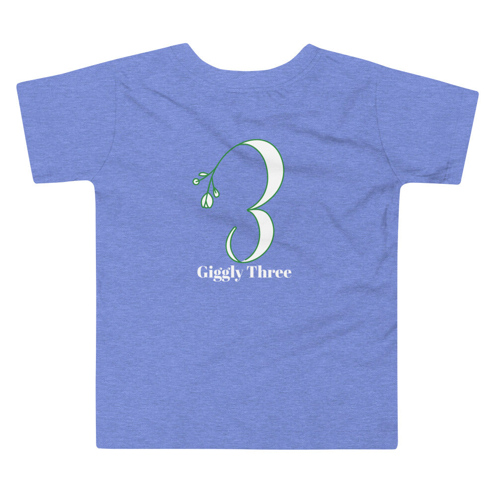 Giggly Three - Toddler Short Sleeve Tee (back print)