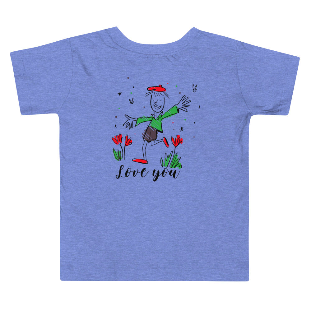 Love you - Toddler Short Sleeve Tee (back print)