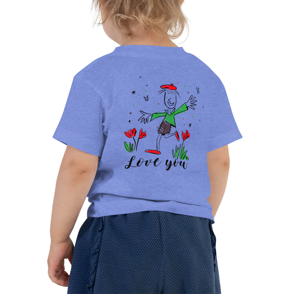 Love you - Toddler Short Sleeve Tee (back print)