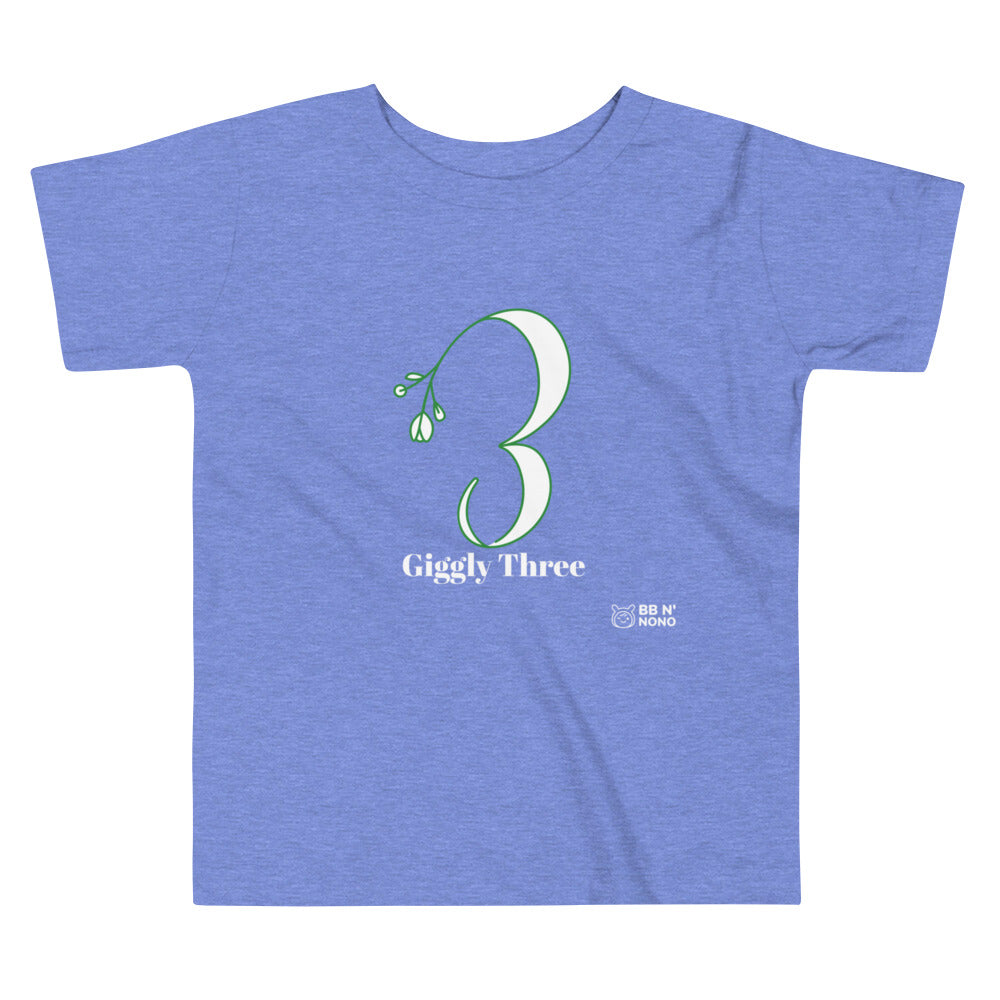 Giggly Three - Toddler Short Sleeve Tee