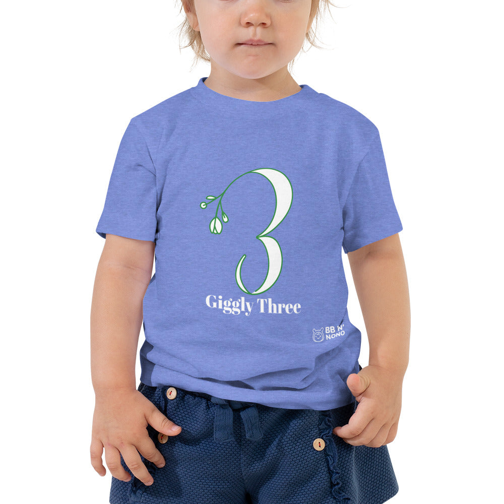 Giggly Three - Toddler Short Sleeve Tee