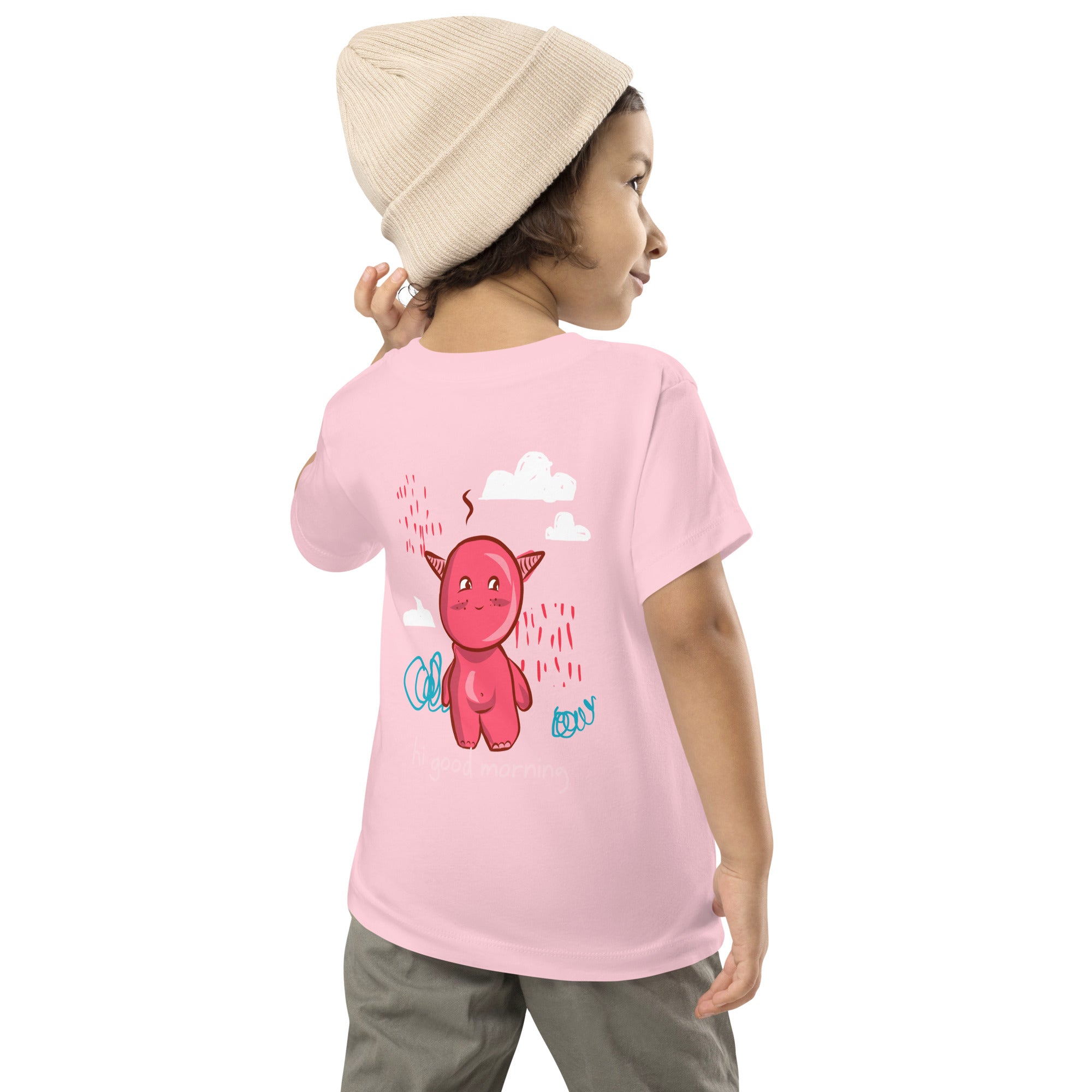 Cute little monster - Toddler Short Sleeve Tee (back print)