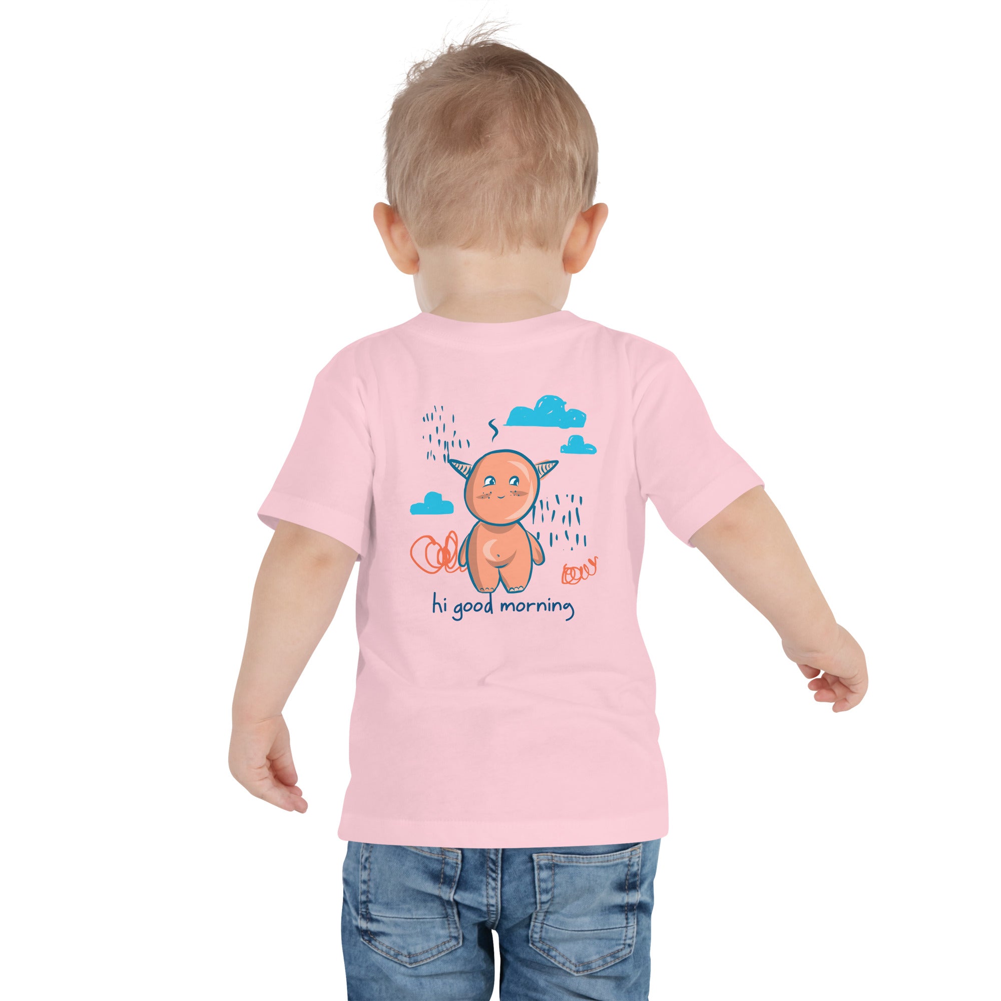 Cute little monster - Toddler Short Sleeve Tee (back print)