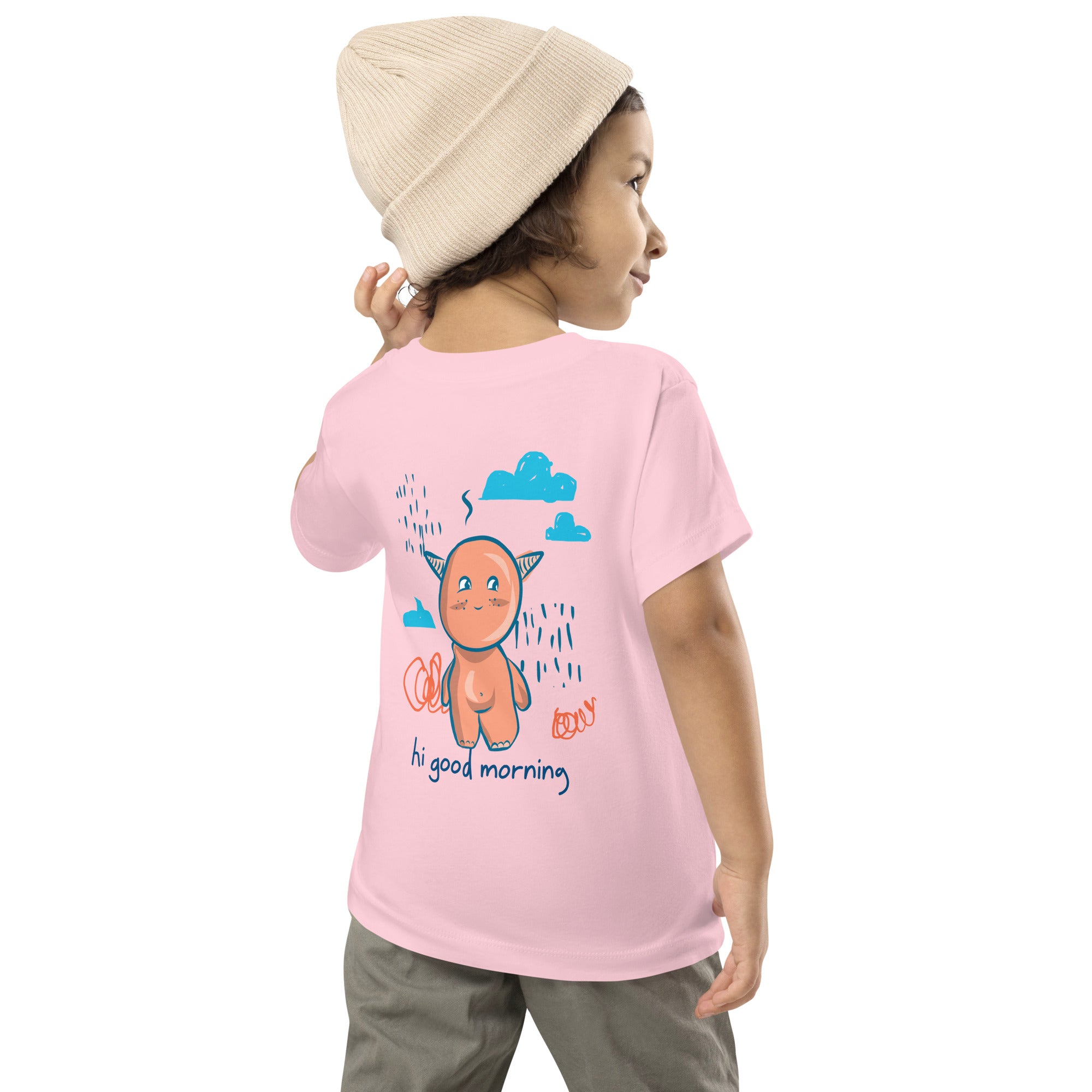 Cute little monster - Toddler Short Sleeve Tee (back print)