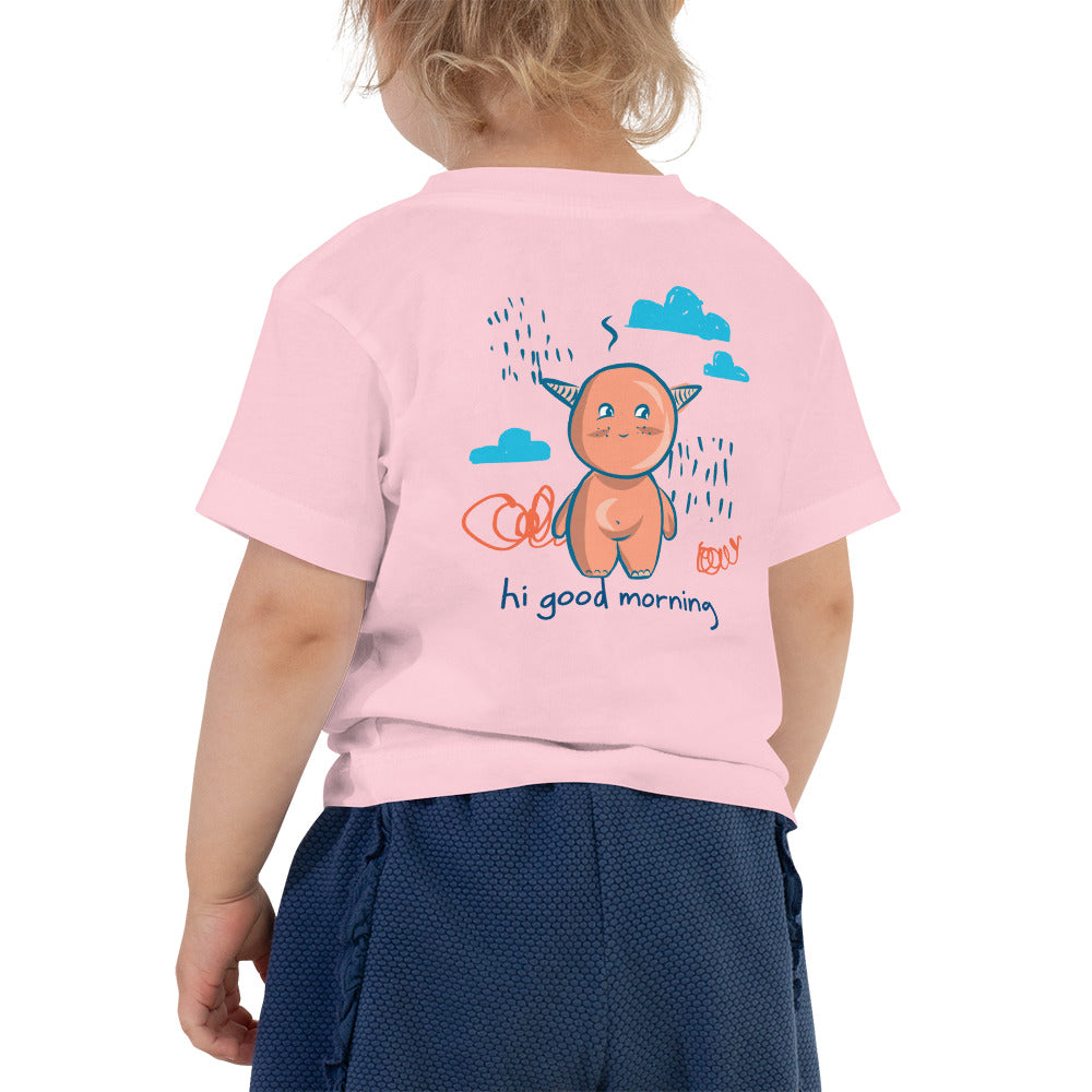 Cute little monster - Toddler Short Sleeve Tee (back print)