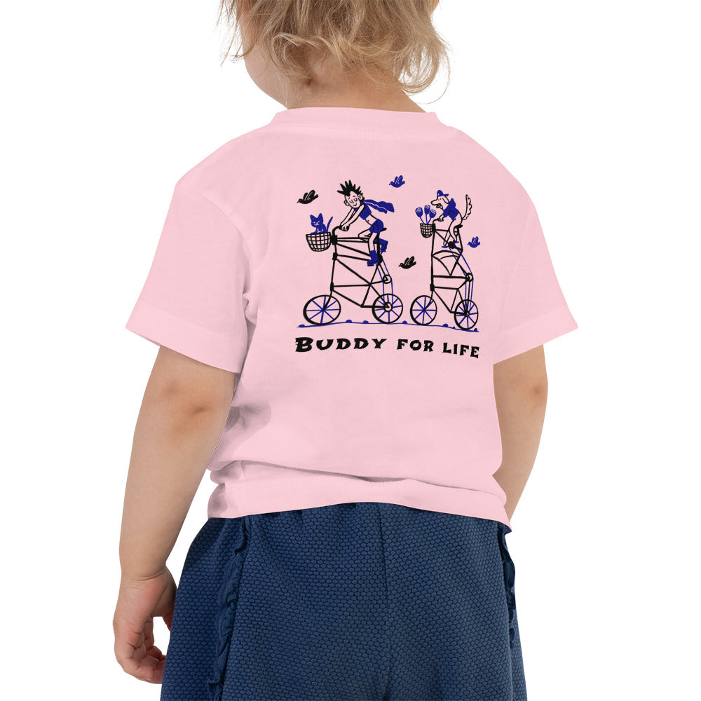 Buddy for life - Toddler Short Sleeve Tee (back print)