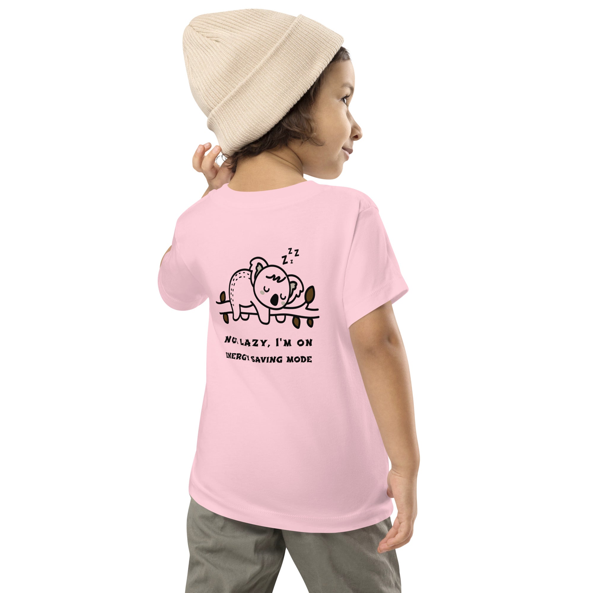 Not lazy, I'm on energy saving mode - Toddler Short Sleeve Tee (back print)