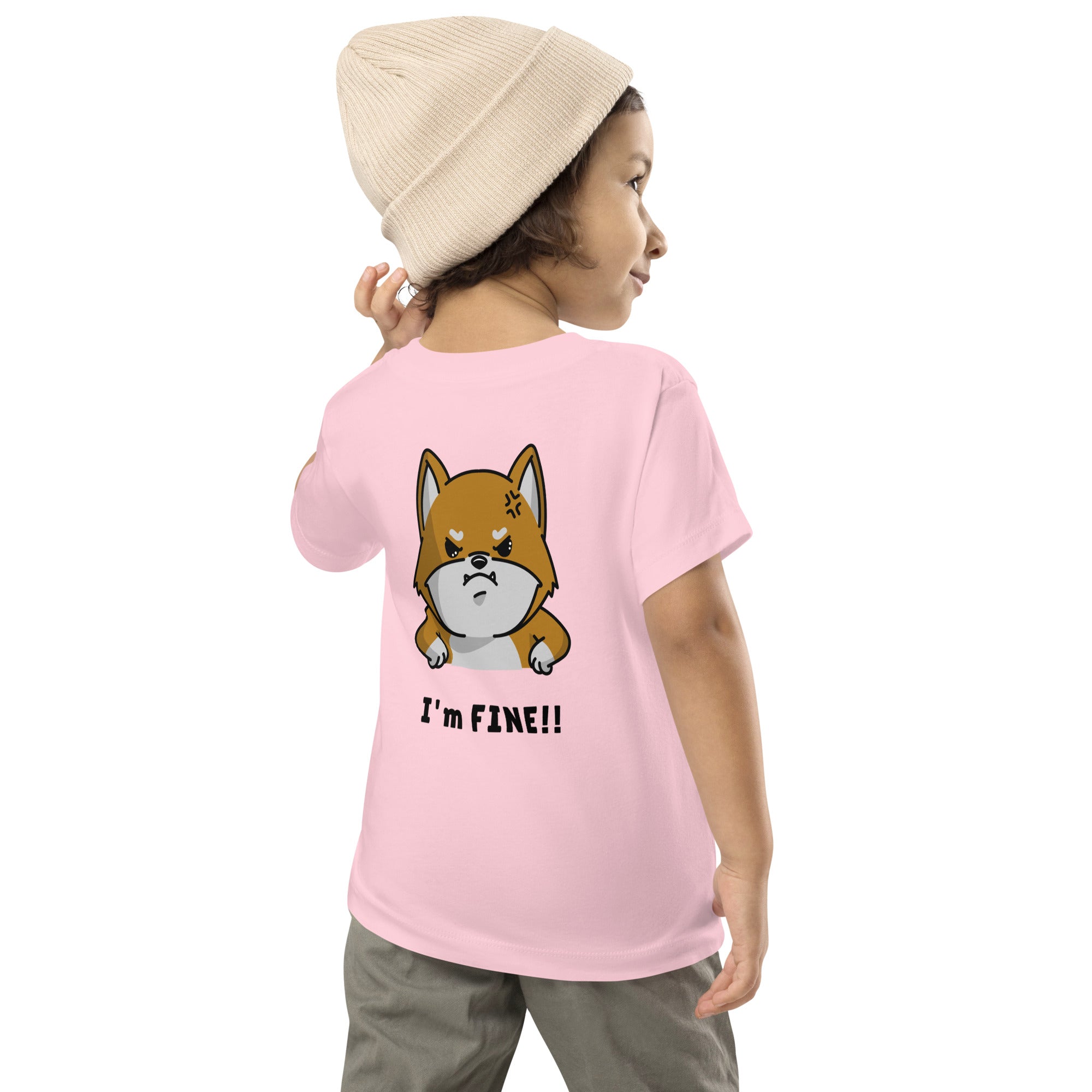 I'm fine - Toddler Short Sleeve Tee (back print)