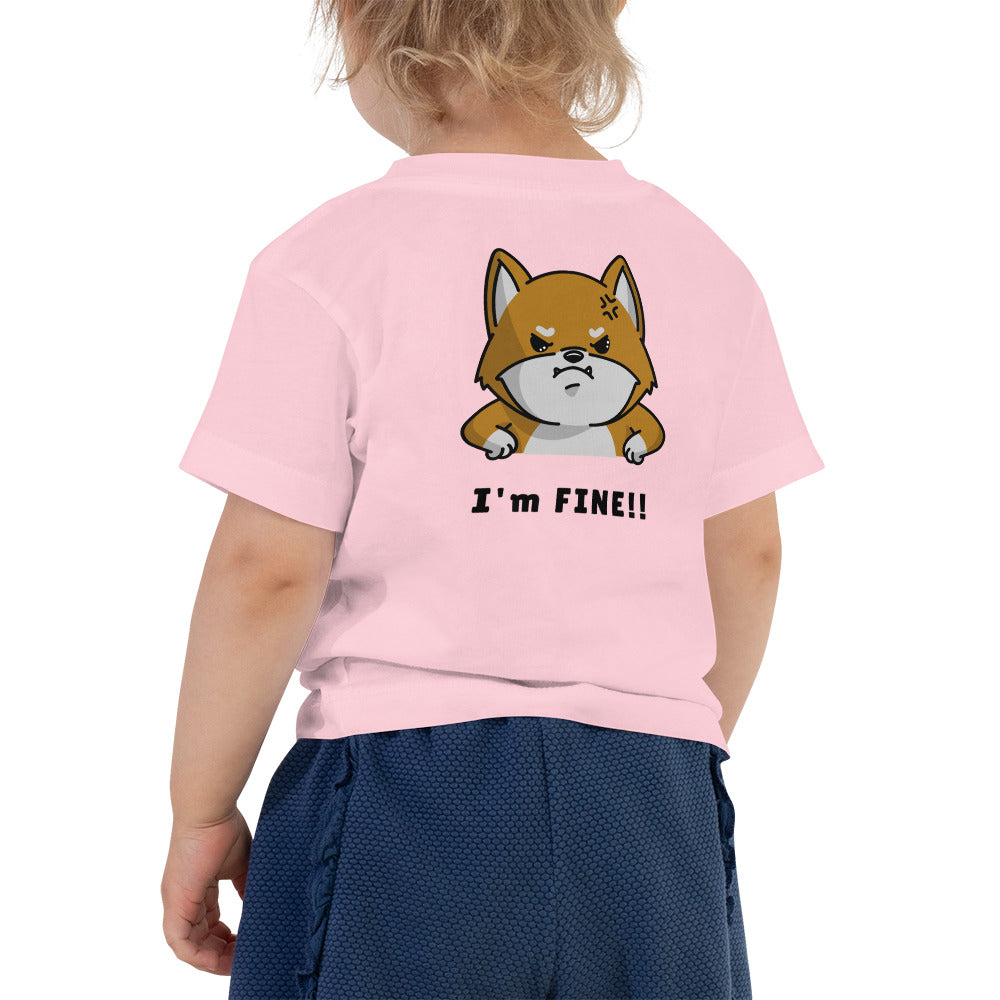 I'm fine - Toddler Short Sleeve Tee (back print)