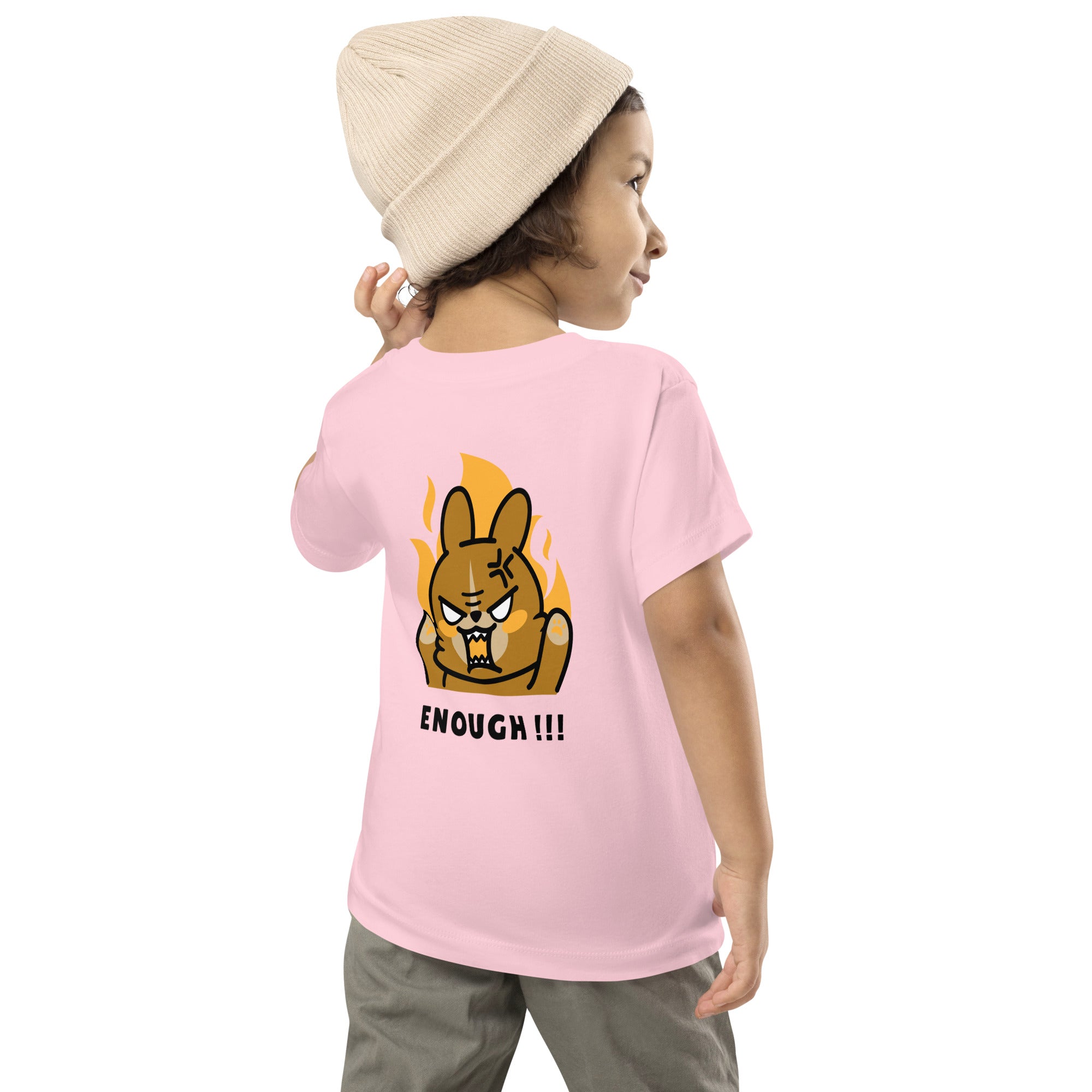 Enough!! - Toddler Short Sleeve Tee (back print)