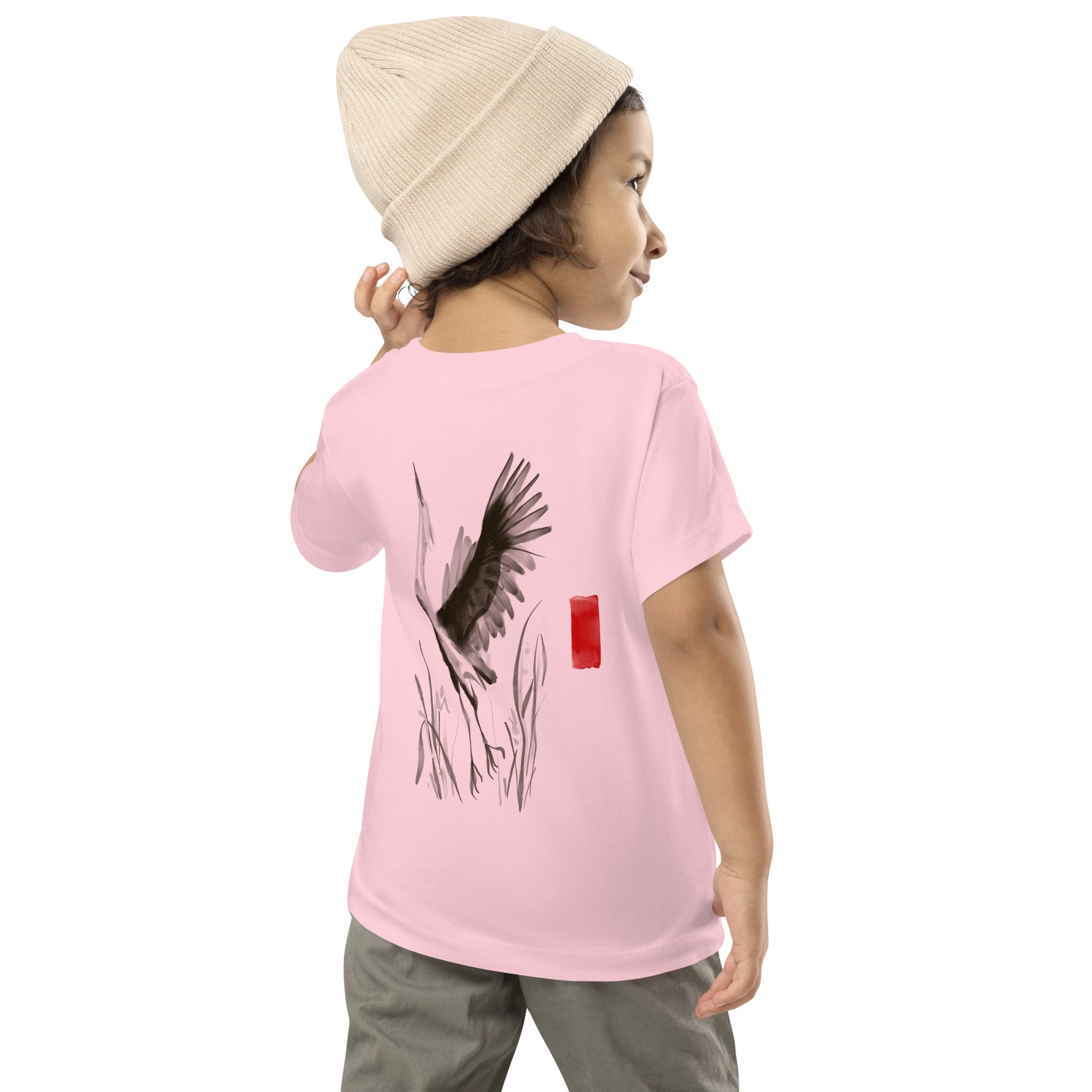 Sumi-e style - Toddler Short Sleeve Tee (back print)