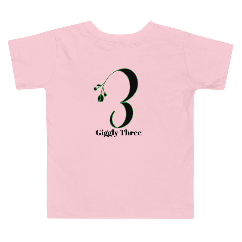 Giggly Three - Toddler Short Sleeve Tee (back print)