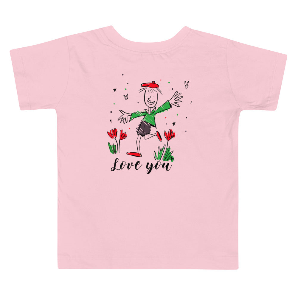 Love you - Toddler Short Sleeve Tee (back print)