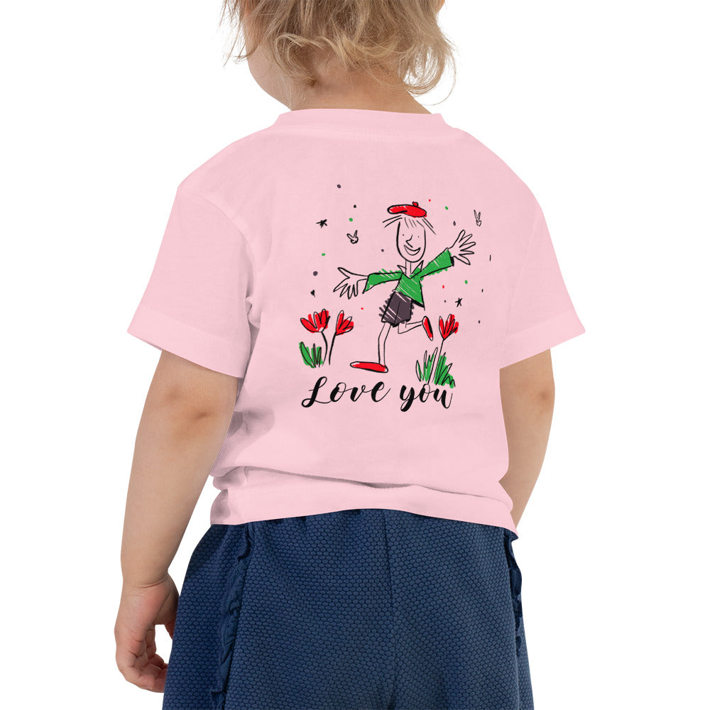 Love you - Toddler Short Sleeve Tee (back print)