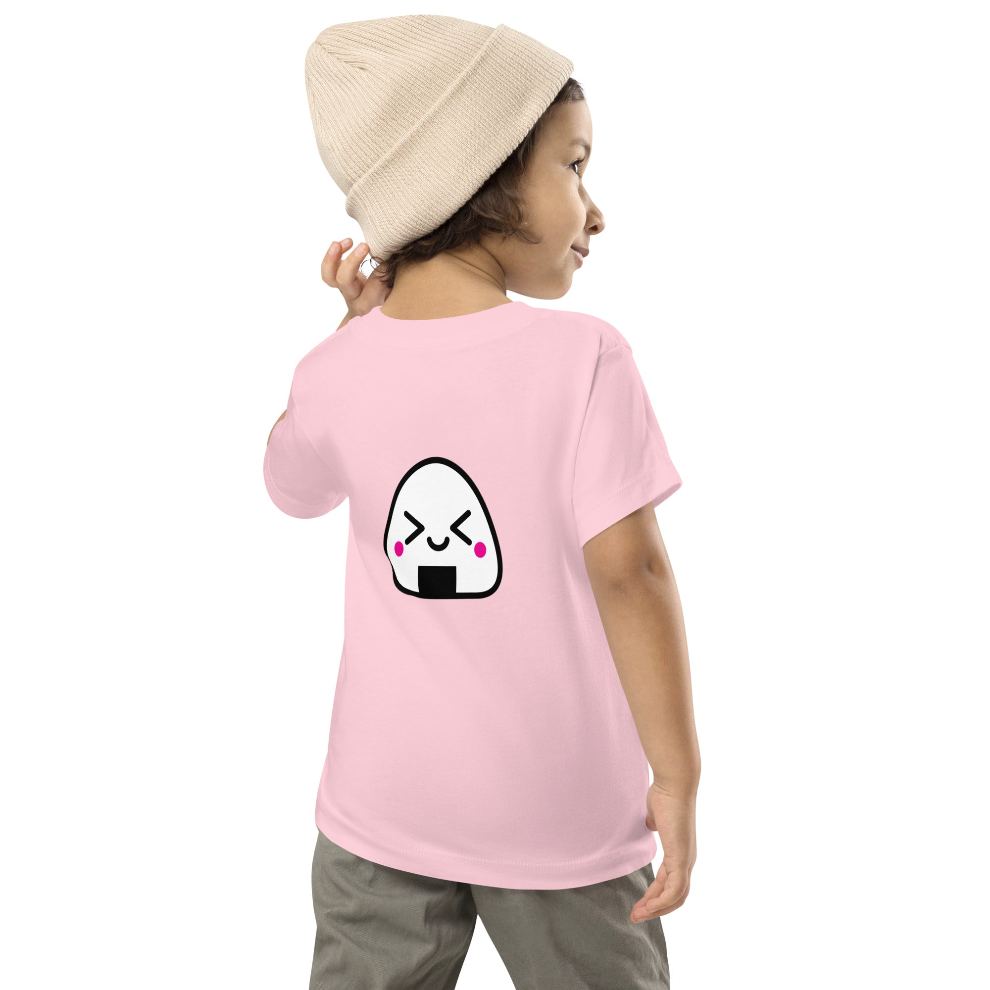 Kawaii Onigiri - Toddler Short Sleeve Tee (back Print)