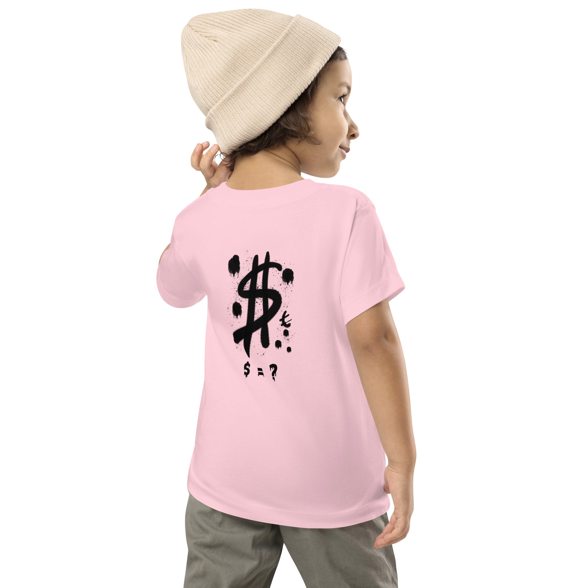 $ = ? - Toddler Short Sleeve Tee (back print)