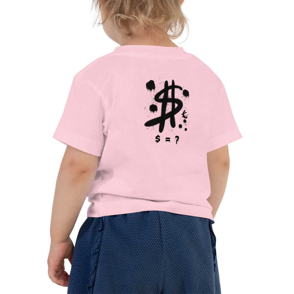 $ = ? - Toddler Short Sleeve Tee (back print)