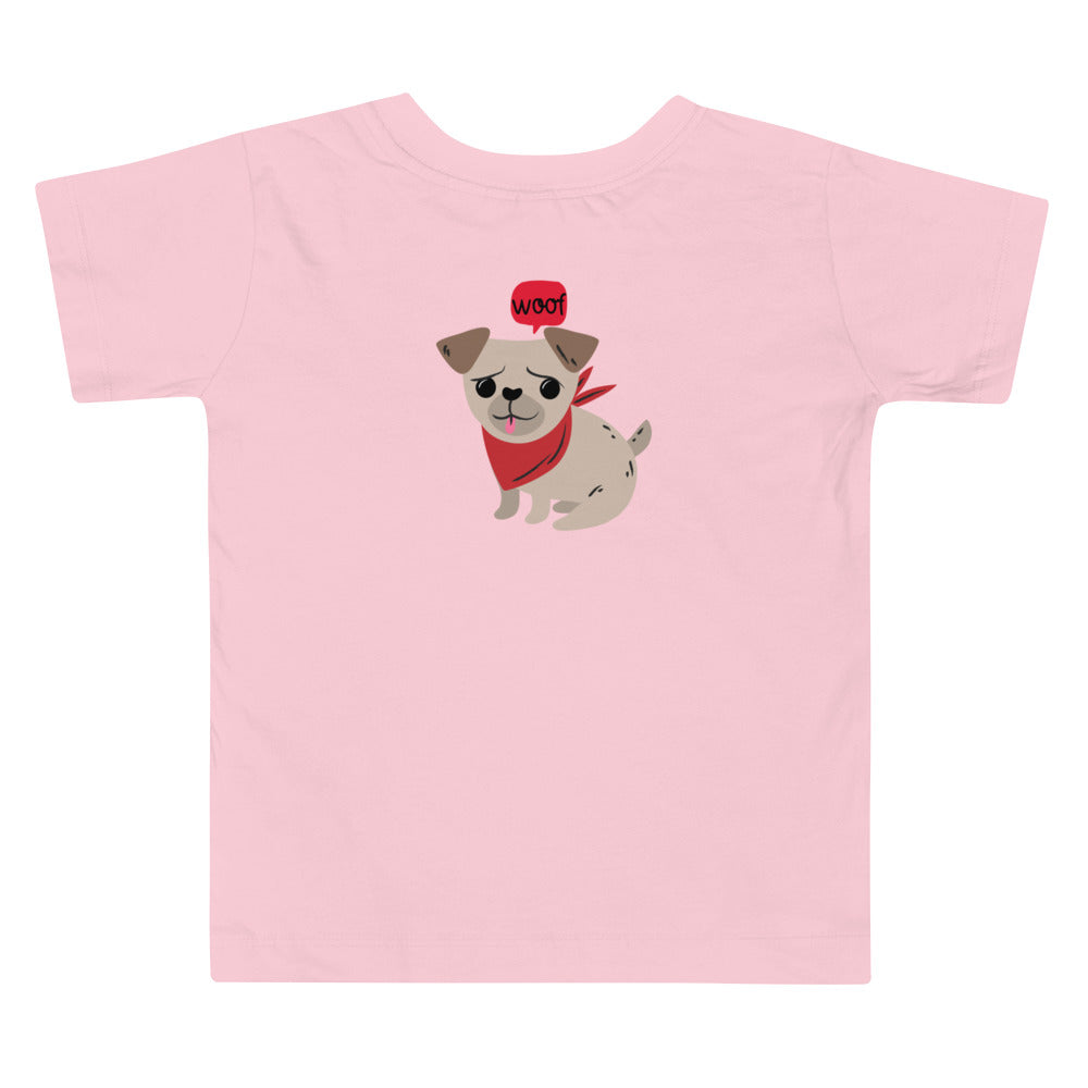 Woof V2 - Toddler Short Sleeve Tee (back print)