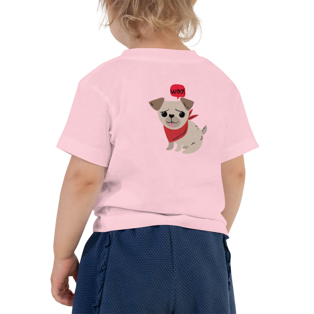 Woof V2 - Toddler Short Sleeve Tee (back print)