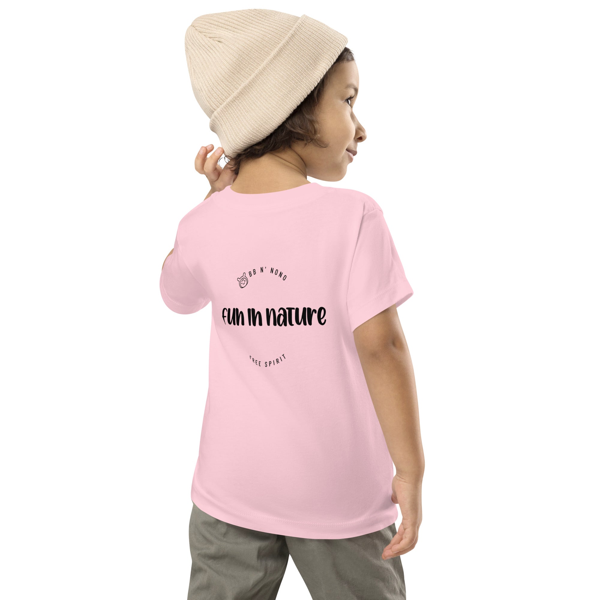 Fun in nature with logo - Toddler Short Sleeve Tee (back print)