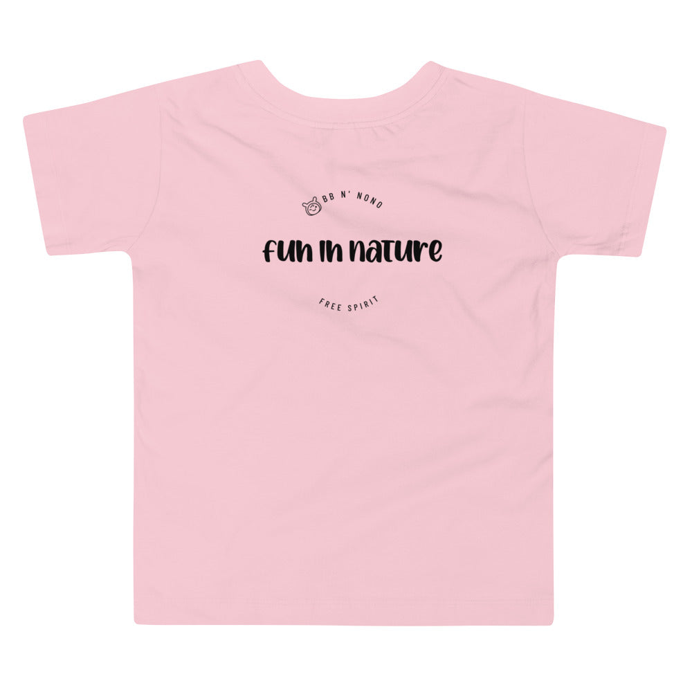 Fun in nature with logo - Toddler Short Sleeve Tee (back print)