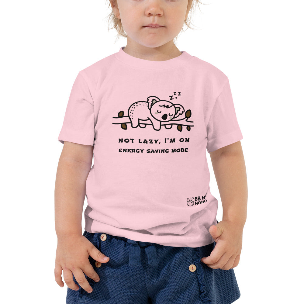 Not lazy, I'm on energy saving mode - Toddler Short Sleeve Tee