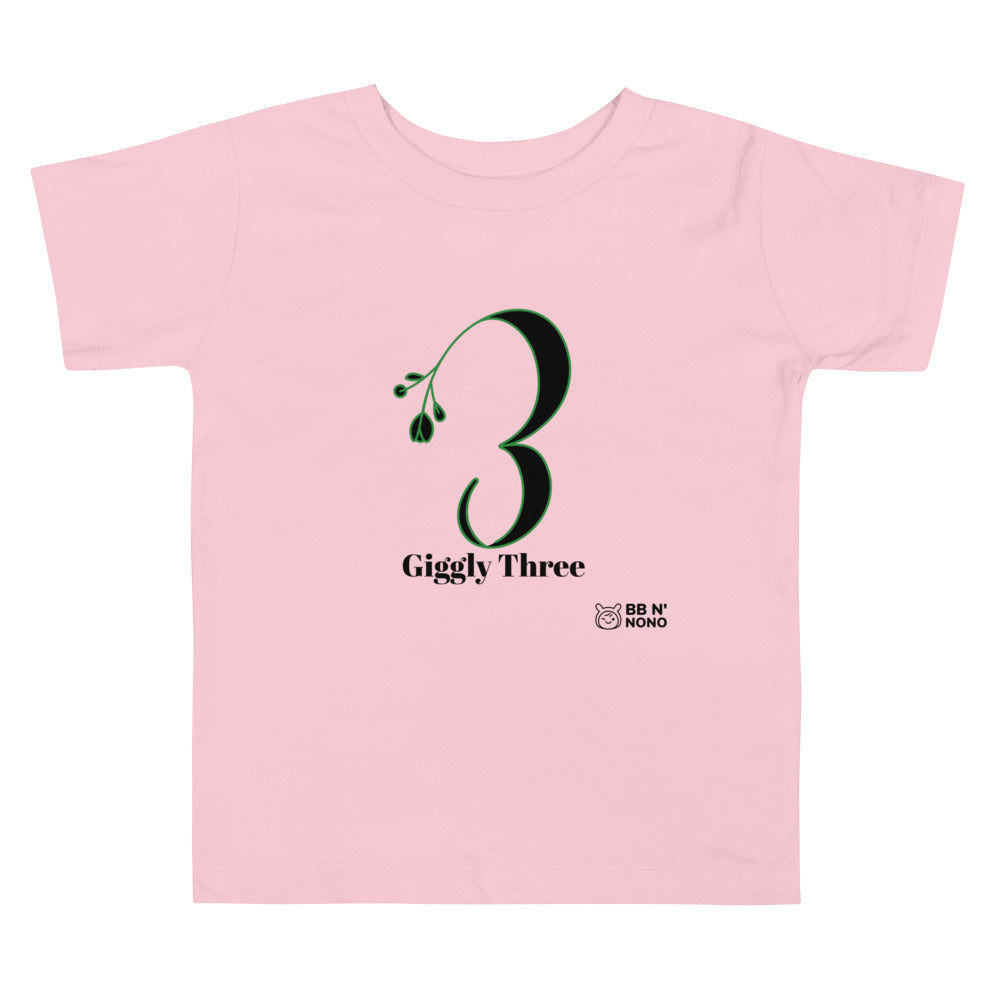 Giggly Three - Toddler Short Sleeve Tee